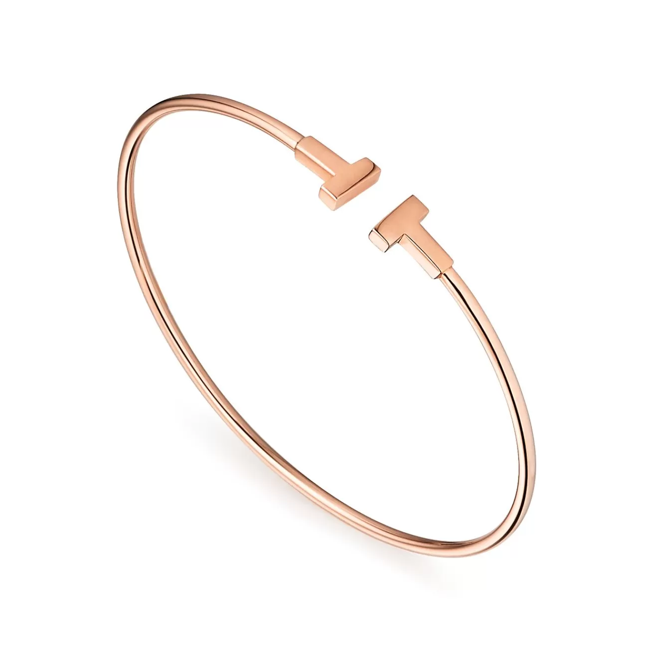 Tiffany & Co. 18K Rose Gold Tiffany T Narrow Wire Bracelet | ^ Bracelets | Rose Gold Jewelry