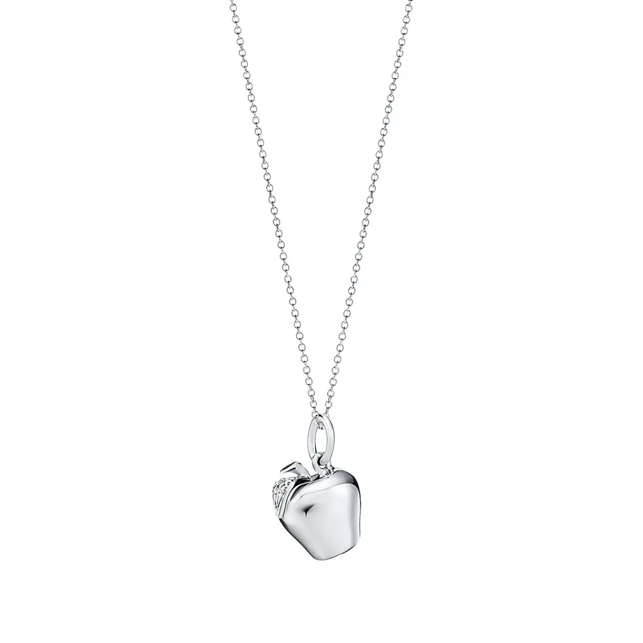 Tiffany & Co. Apple charm in sterling silver on a chain. | ^ Sterling Silver Jewelry