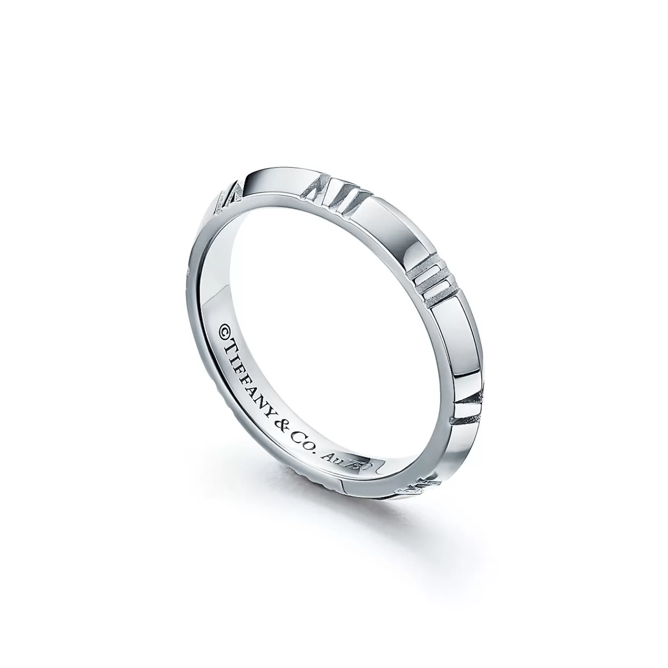 Tiffany & Co. Atlas® X Closed Narrow Ring in White Gold, 3 mm Wide | ^ Rings | Men's Jewelry