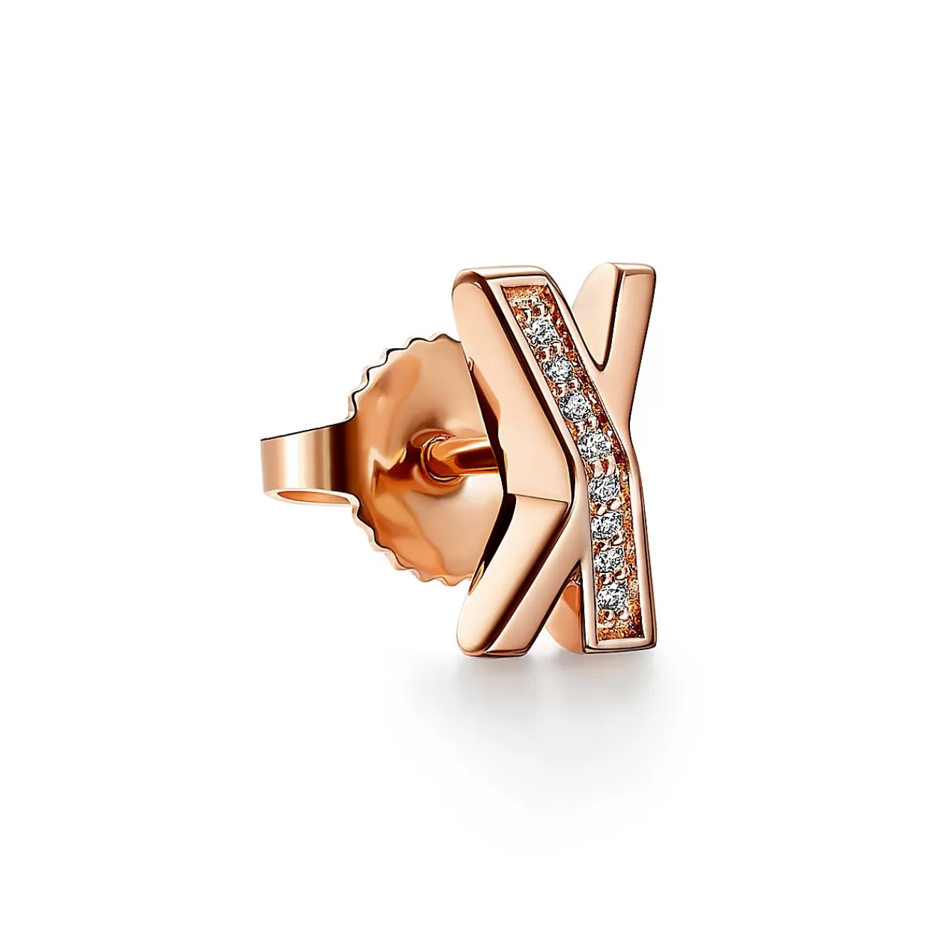 Tiffany & Co. Atlas® X Earrings in Rose Gold with Diamonds | ^ Earrings | Rose Gold Jewelry