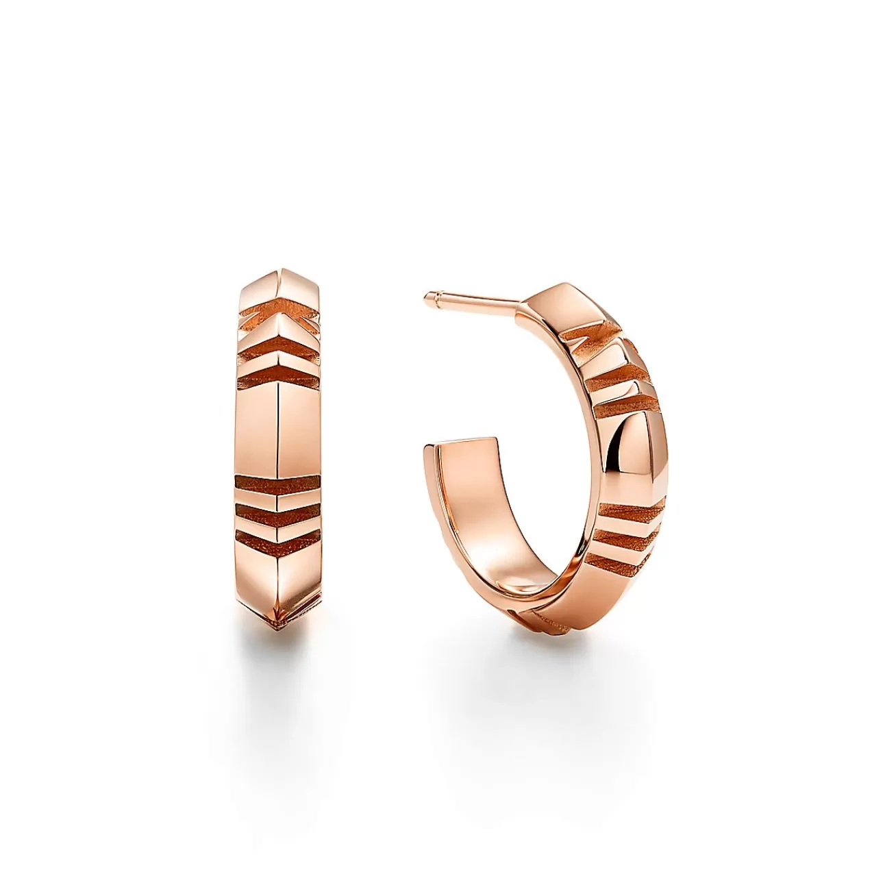 Tiffany & Co. Atlas® X Hoop Earrings in Rose Gold, Small | ^ Earrings | Hoop Earrings