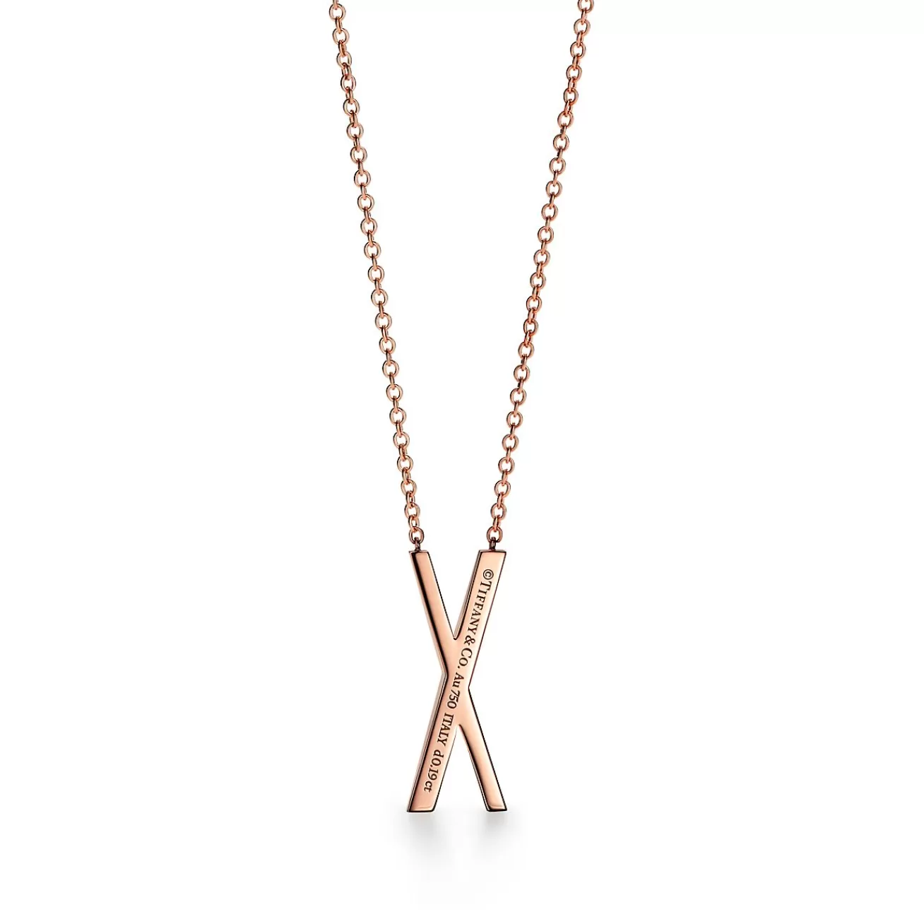 Tiffany & Co. Atlas® X Pendant in Rose Gold with Diamonds, Large | ^ Necklaces & Pendants | Men's Jewelry