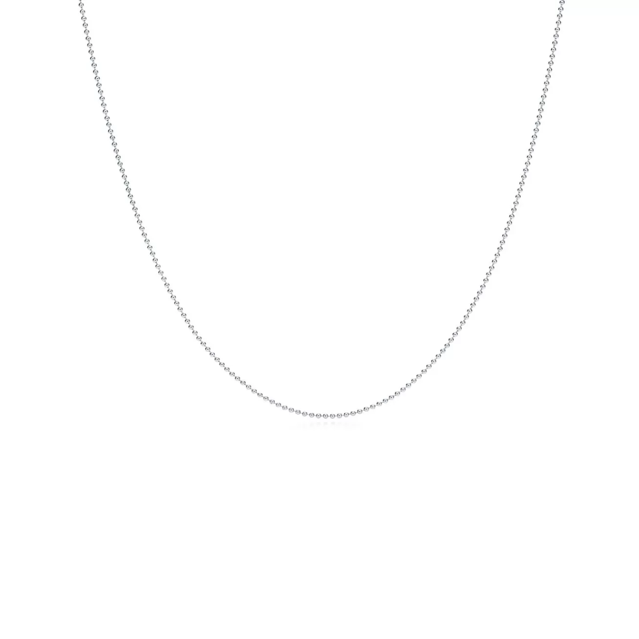 Tiffany & Co. Beaded chain in 18k white gold, 16" long. | ^ Necklaces & Pendants