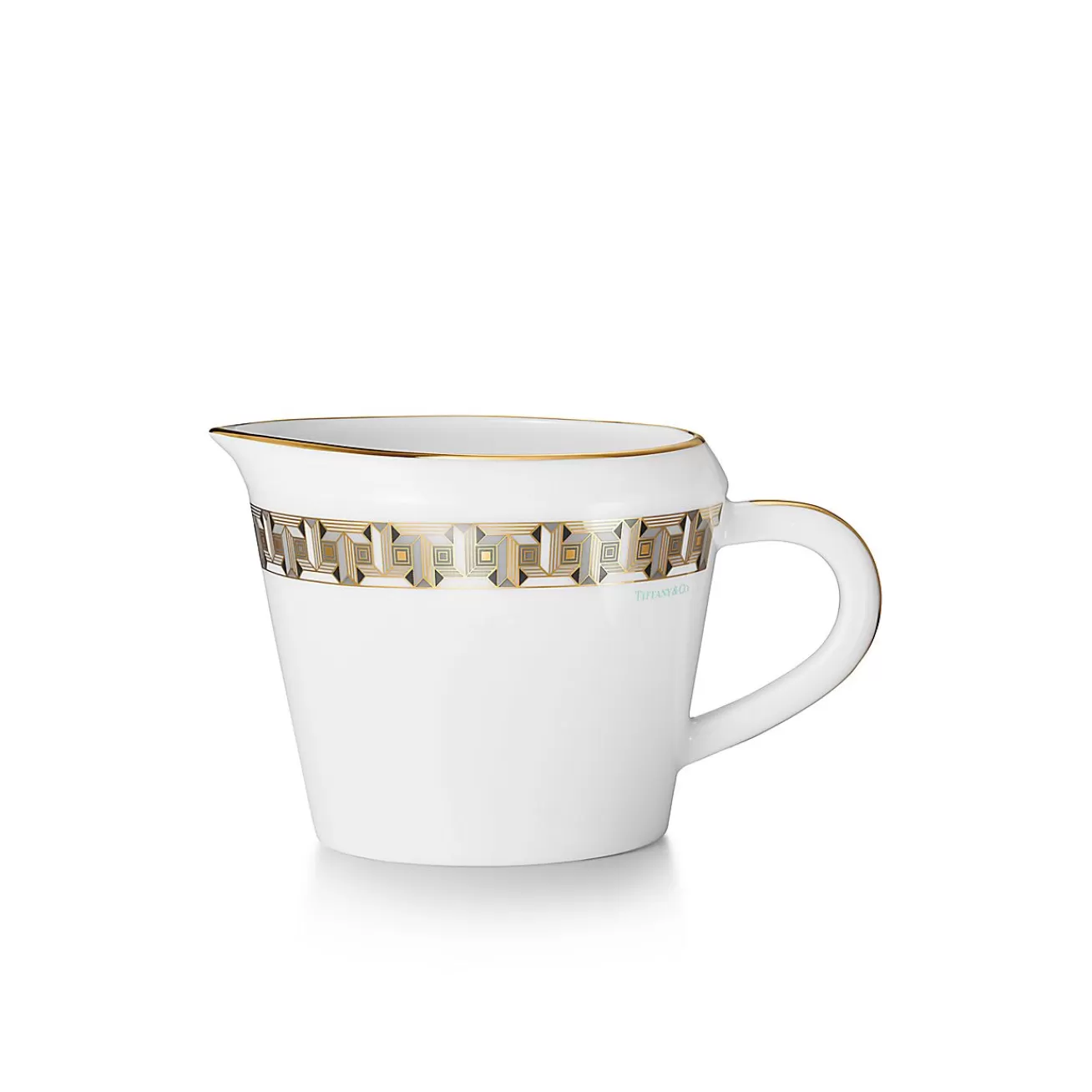 Tiffany & Co. Black Tiffany T True Creamer with a Hand-painted Gold Rim | ^ Tableware | Coffee & Tea