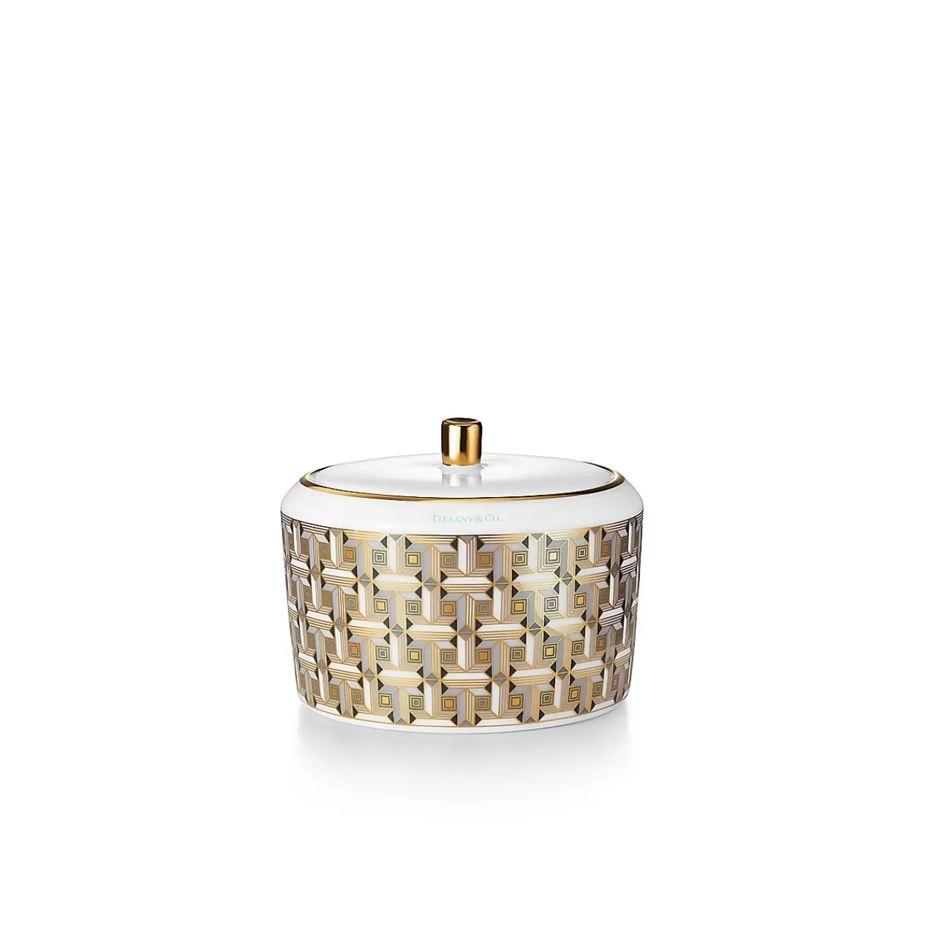 Tiffany & Co. Black Tiffany T True Sugar Bowl with a Hand-painted Gold Rim | ^ Tableware | Coffee & Tea