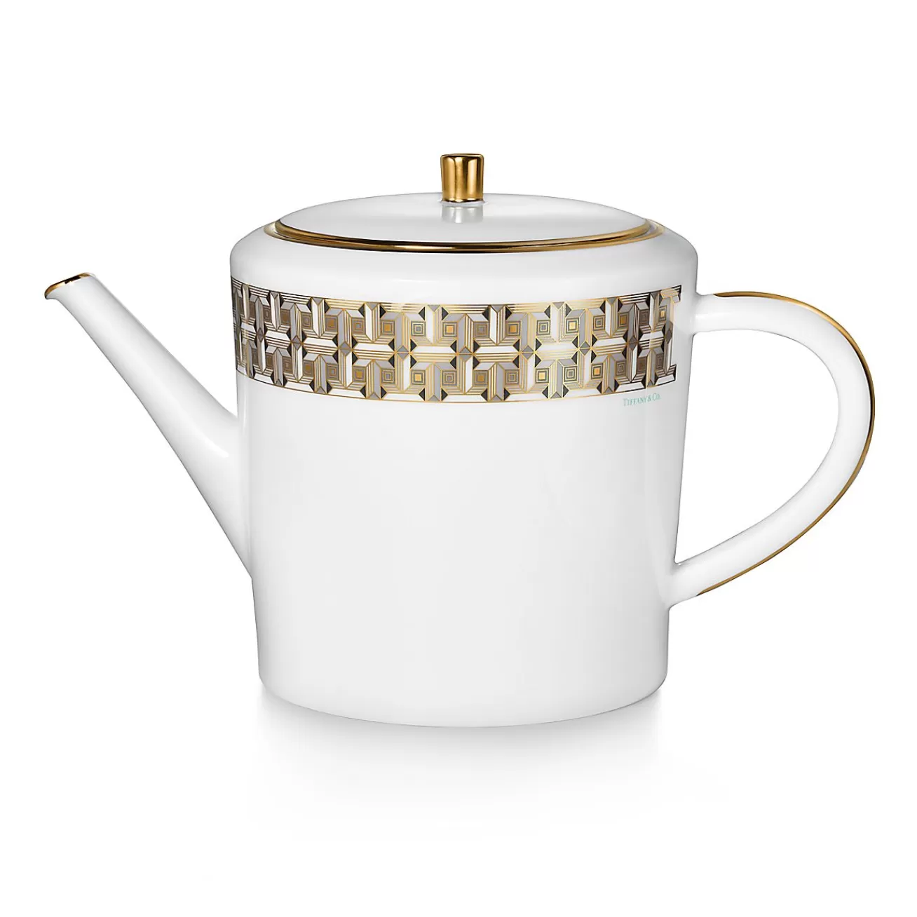 Tiffany & Co. Black Tiffany T True Teapot with a Hand-painted Gold Rim | ^ Tableware | Coffee & Tea