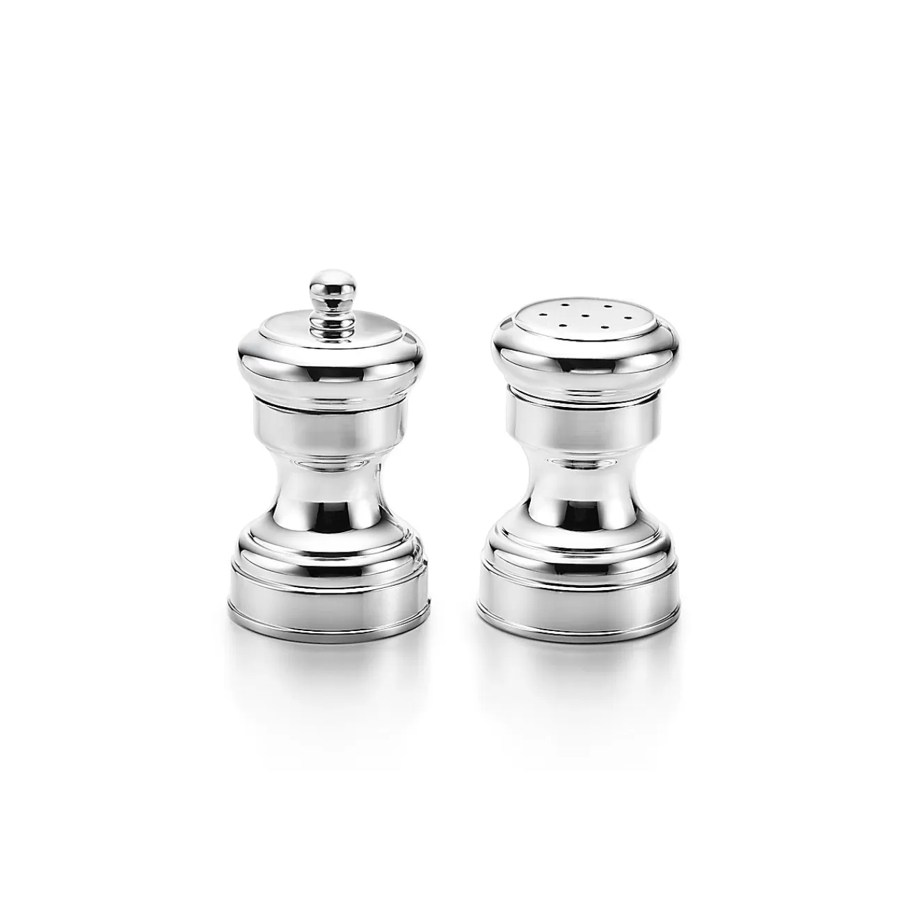Tiffany & Co. Capstan salt and pepper shakers in sterling silver. | ^ The Couple | Wedding Gifts