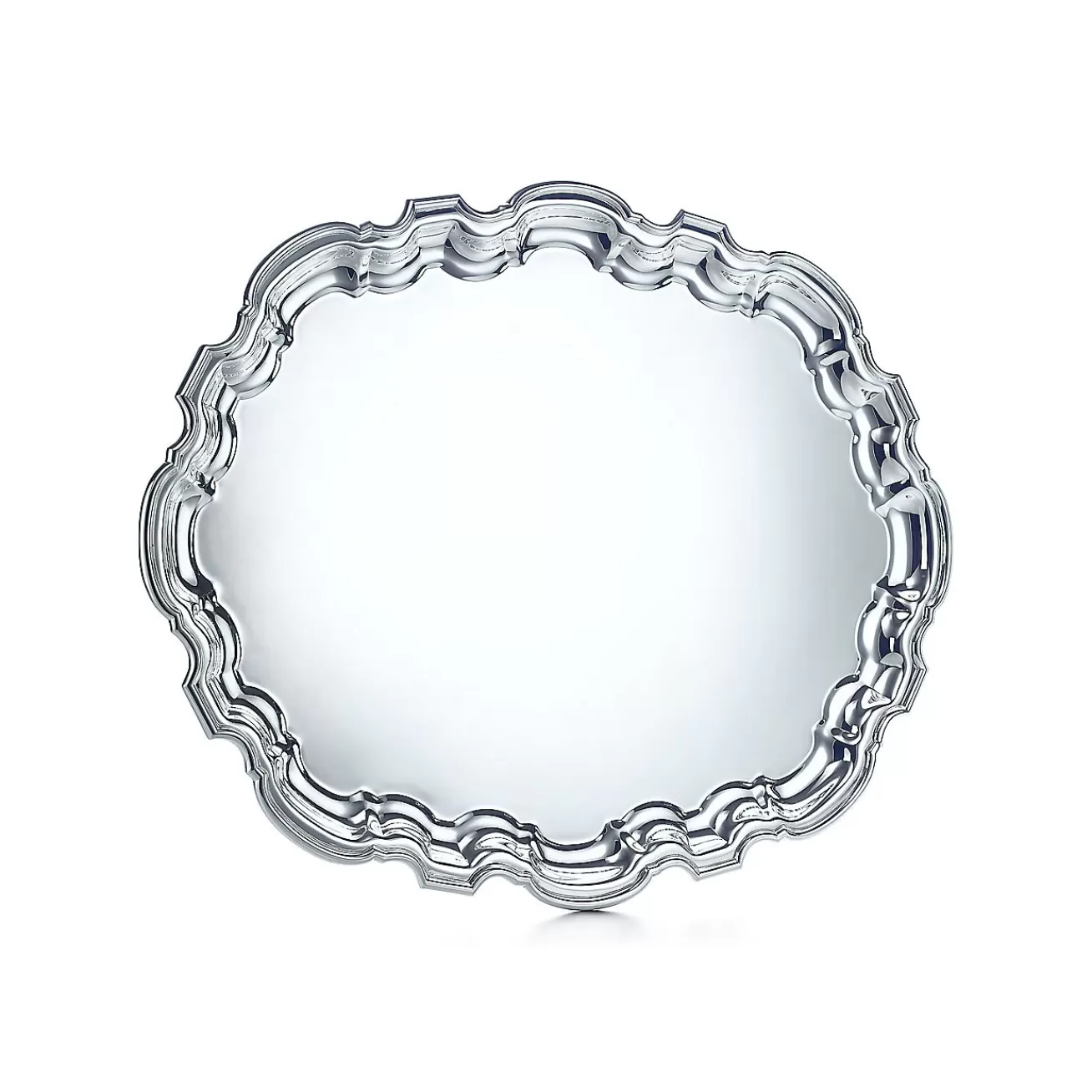 Tiffany & Co. Chippendale oval tray in sterling silver. | ^ Tableware | Flatware & Trays