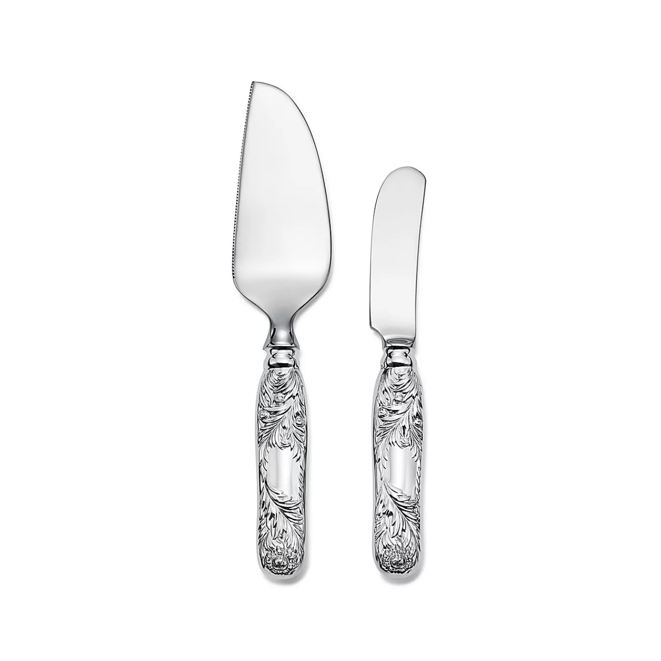Tiffany & Co. Chrysanthemum cheese knife and server in sterling silver. | ^ The Couple | Wedding Gifts