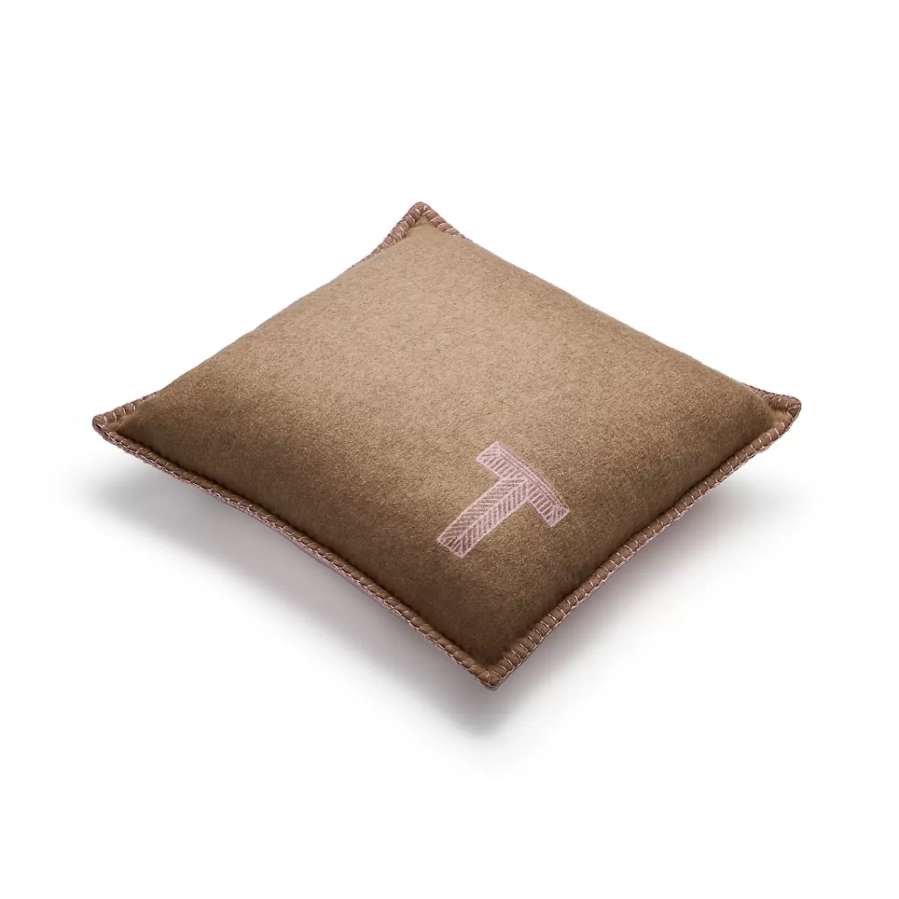 Tiffany & Co. Color Block Cushion in Beige and Morganite Pink Cashmere and Wool | ^ The Home | Housewarming Gifts