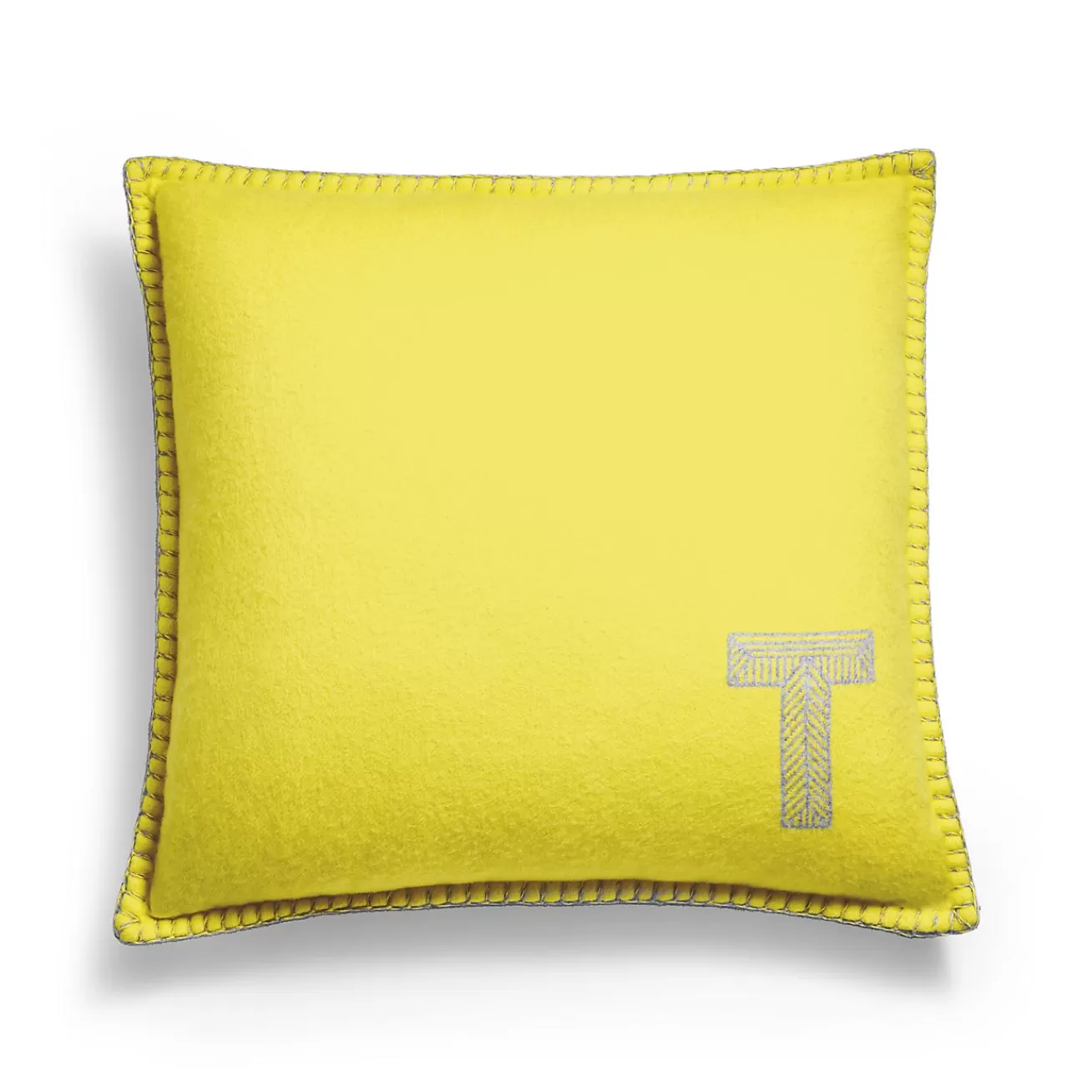 Tiffany & Co. Color Block Cushion in Citrine Yellow and Gray Cashmere and Wool | ^ The Home | Housewarming Gifts