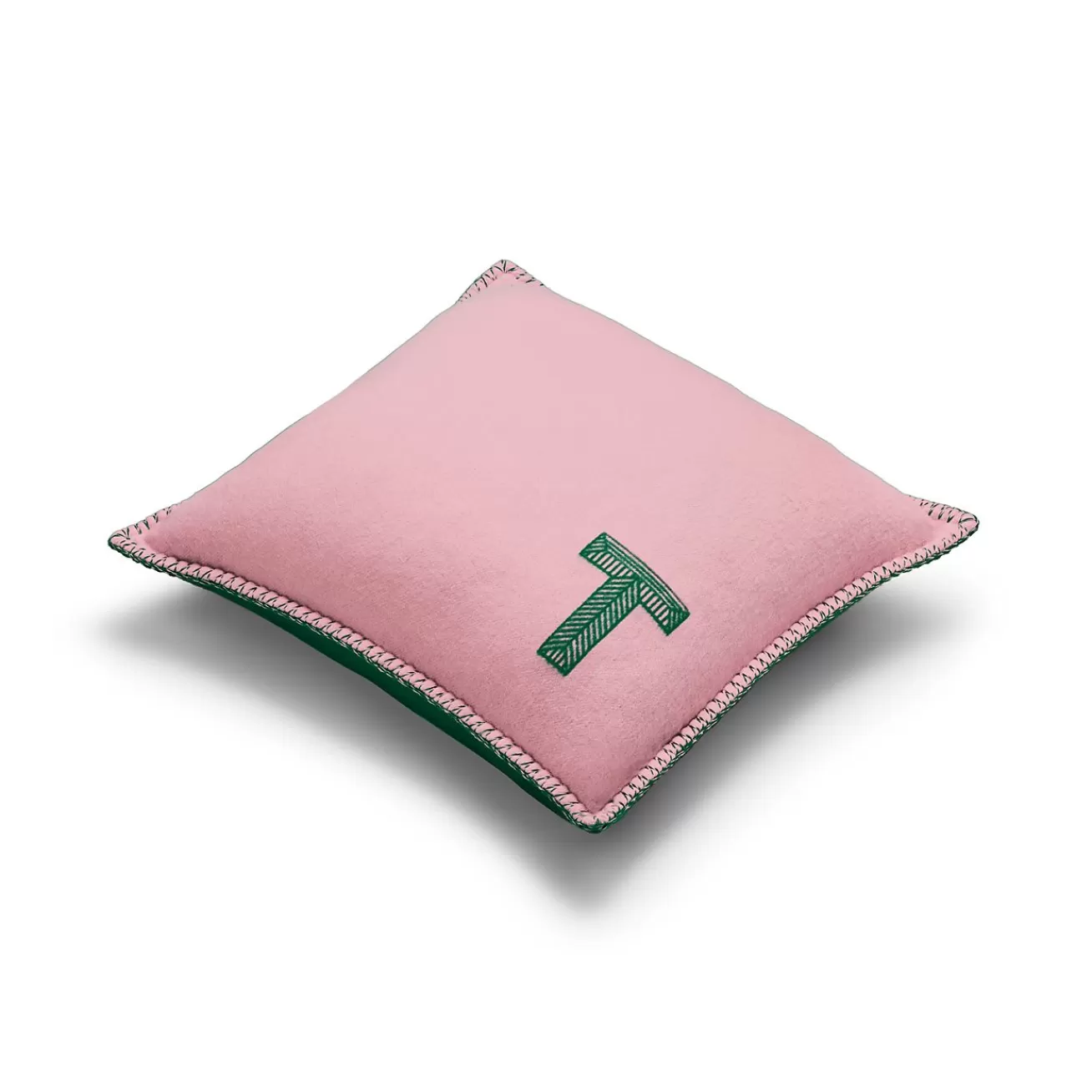 Tiffany & Co. Color Block Cushion in Emerald Green and Morganite Pink Cashmere and Wool | ^ The Home | Housewarming Gifts