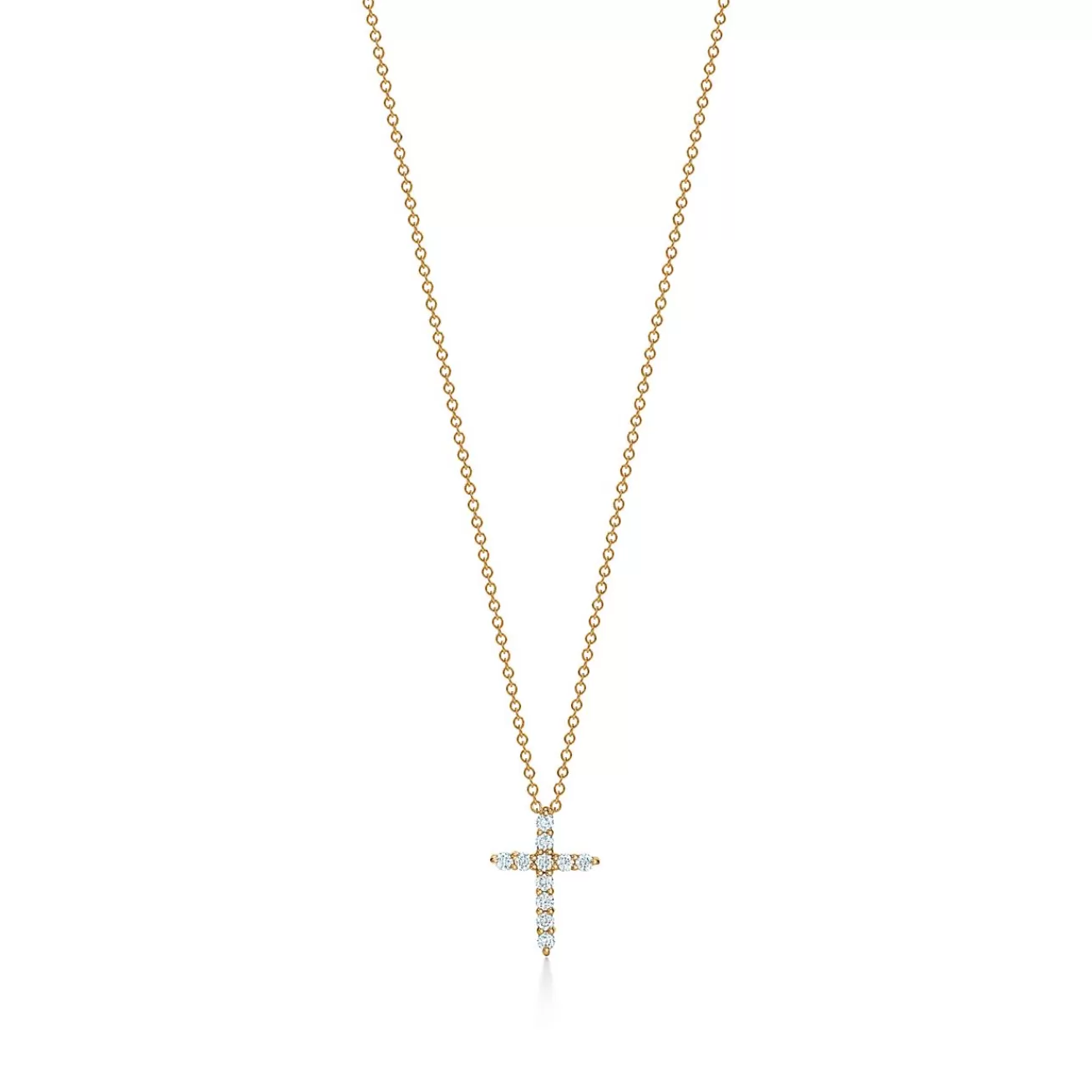 Tiffany & Co. Cross pendant in 18k gold with diamonds, mini. | ^ Necklaces & Pendants | Gold Jewelry