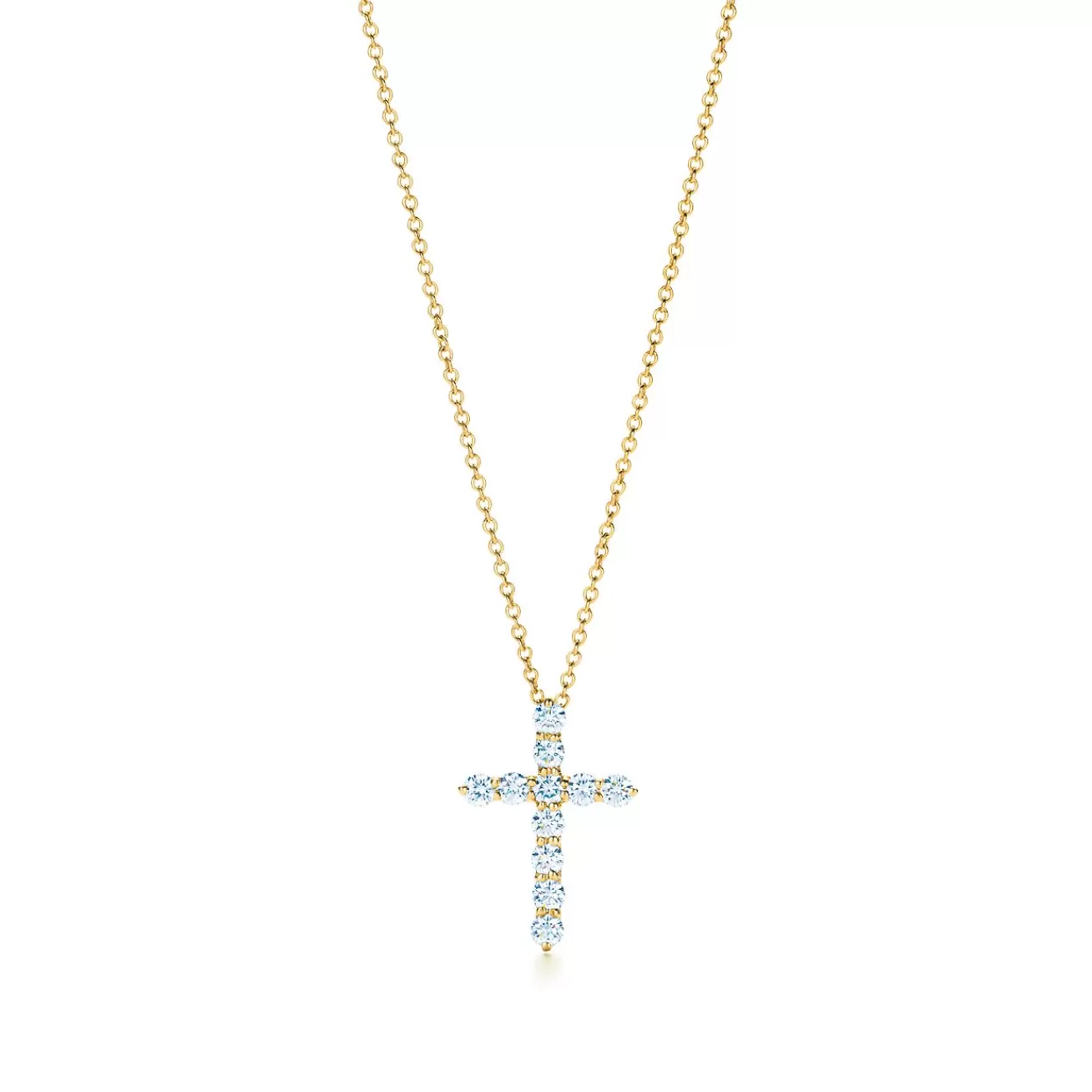 Tiffany & Co. Cross pendant in 18k gold with diamonds, small. | ^ Necklaces & Pendants | Gold Jewelry
