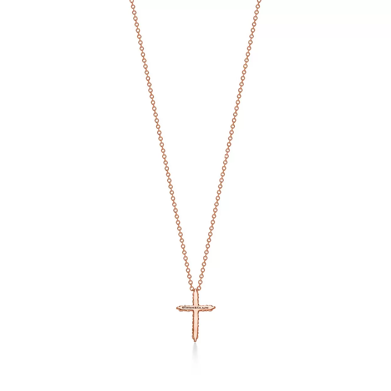 Tiffany & Co. Cross pendant in 18k rose gold with diamonds, mini. | ^ Necklaces & Pendants | Rose Gold Jewelry