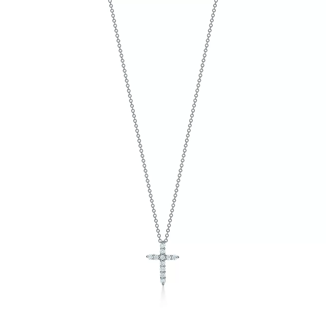 Tiffany & Co. Cross pendant in platinum with diamonds, mini. | ^ Necklaces & Pendants | Platinum Jewelry