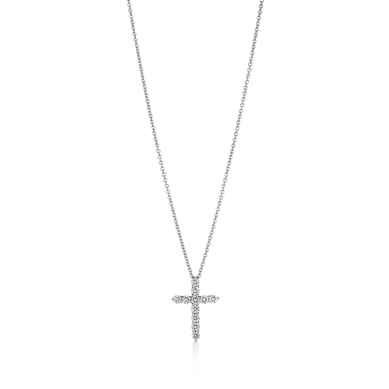 Tiffany & Co. Cross pendant in platinum with diamonds, small. | ^ Necklaces & Pendants | Platinum Jewelry
