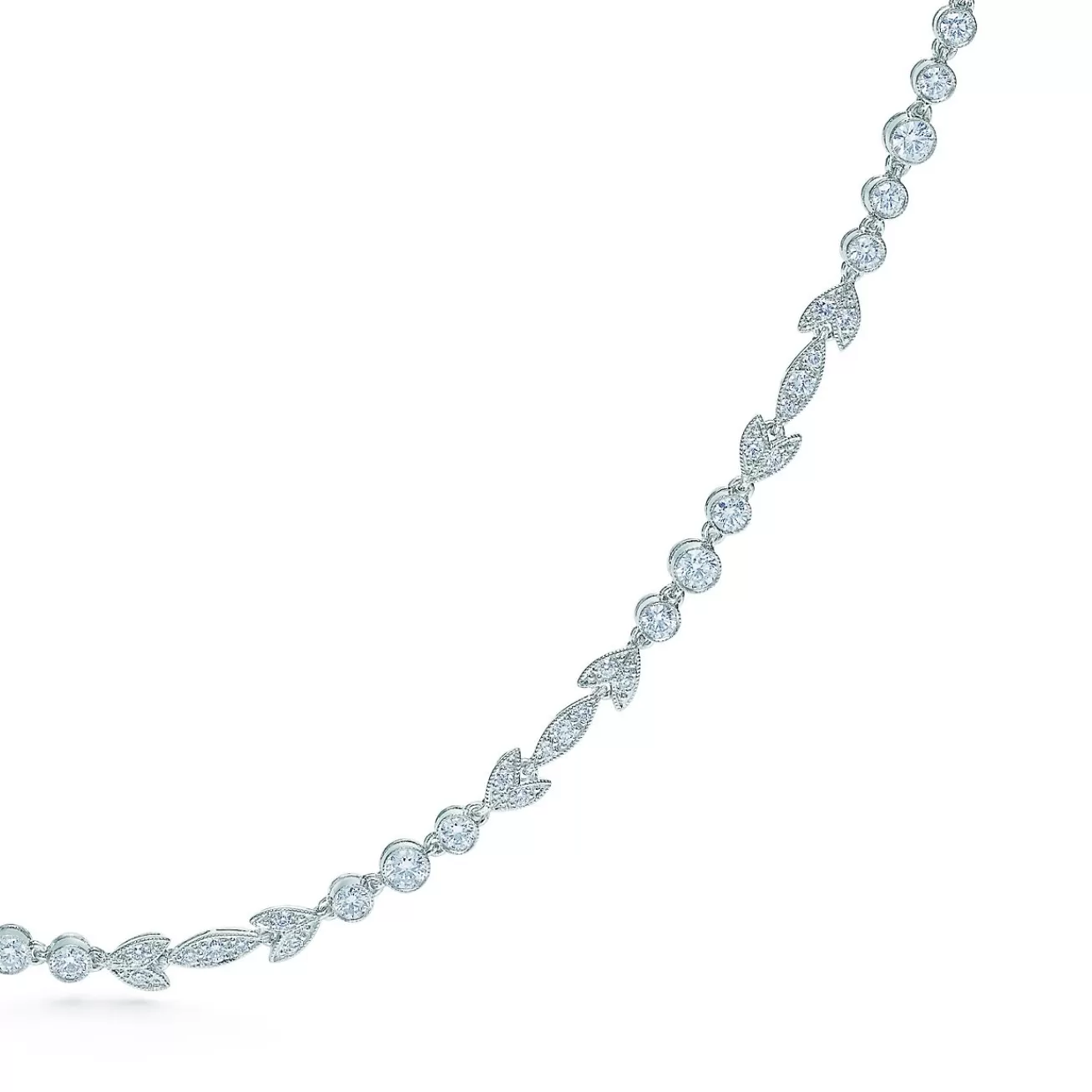 Tiffany & Co. Diamond laurel necklace in platinum. | ^ Platinum Jewelry | Diamond Jewelry