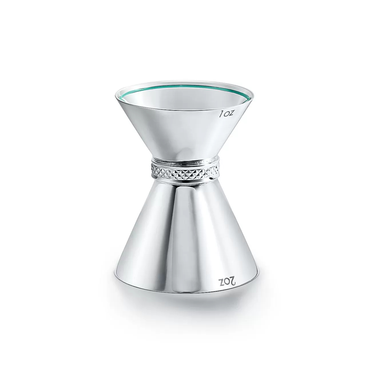 Tiffany & Co. Diamond Point jigger in sterling silver with a Tiffany Blue® accent. | ^ Him | Gifts for Him