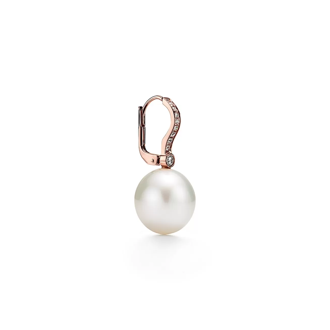 Tiffany & Co. Earrings in 18k rose gold with South Sea cultured pearls and diamonds. | ^ Earrings | Rose Gold Jewelry