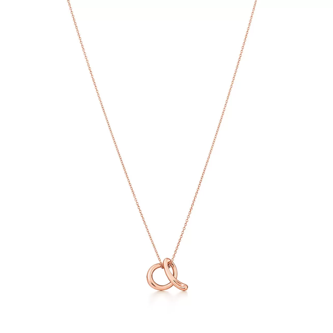 Tiffany & Co. Elsa Peretti® Alphabet Letter A Pendant in Rose Gold, Mini | ^ Necklaces & Pendants | Rose Gold Jewelry