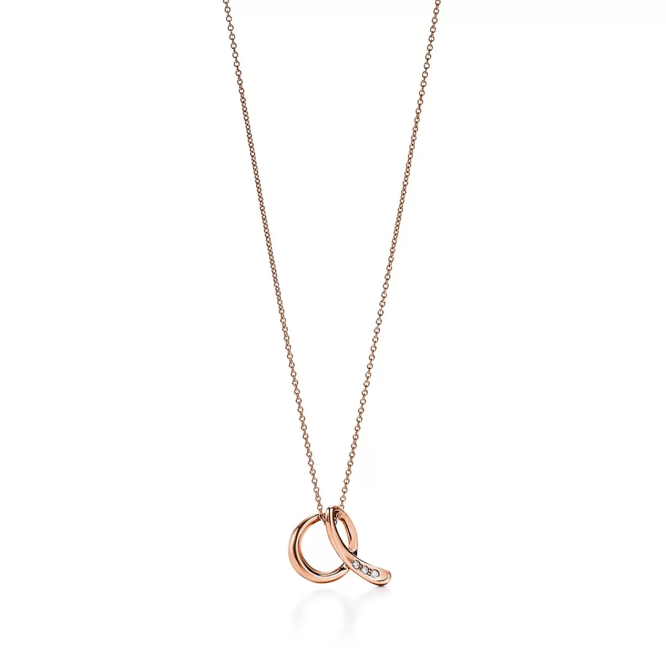Tiffany & Co. Elsa Peretti® Alphabet pendant in 18k rose gold. Letters A-Z available. | ^ Necklaces & Pendants | Rose Gold Jewelry
