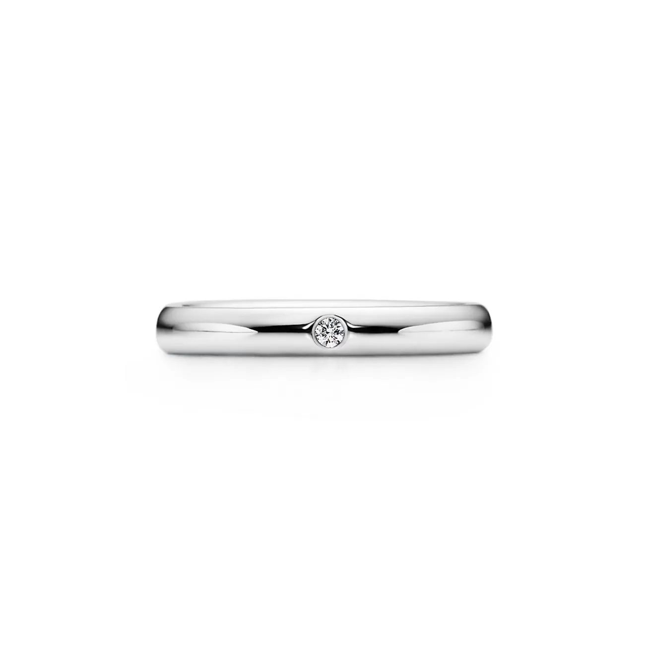 Tiffany & Co. Elsa Peretti® band ring with a diamond in platinum. | ^Women Rings | Stacking Rings