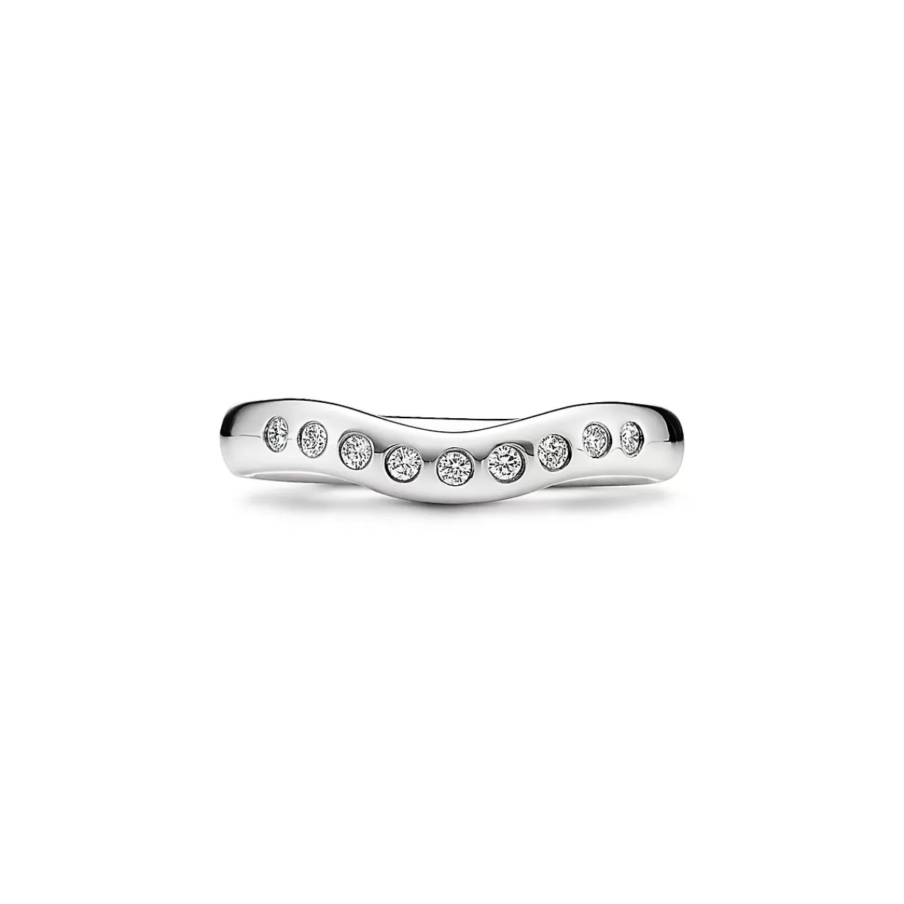 Tiffany & Co. Elsa Peretti® band ring with diamonds in platinum, wide. | ^ Rings | Platinum Jewelry