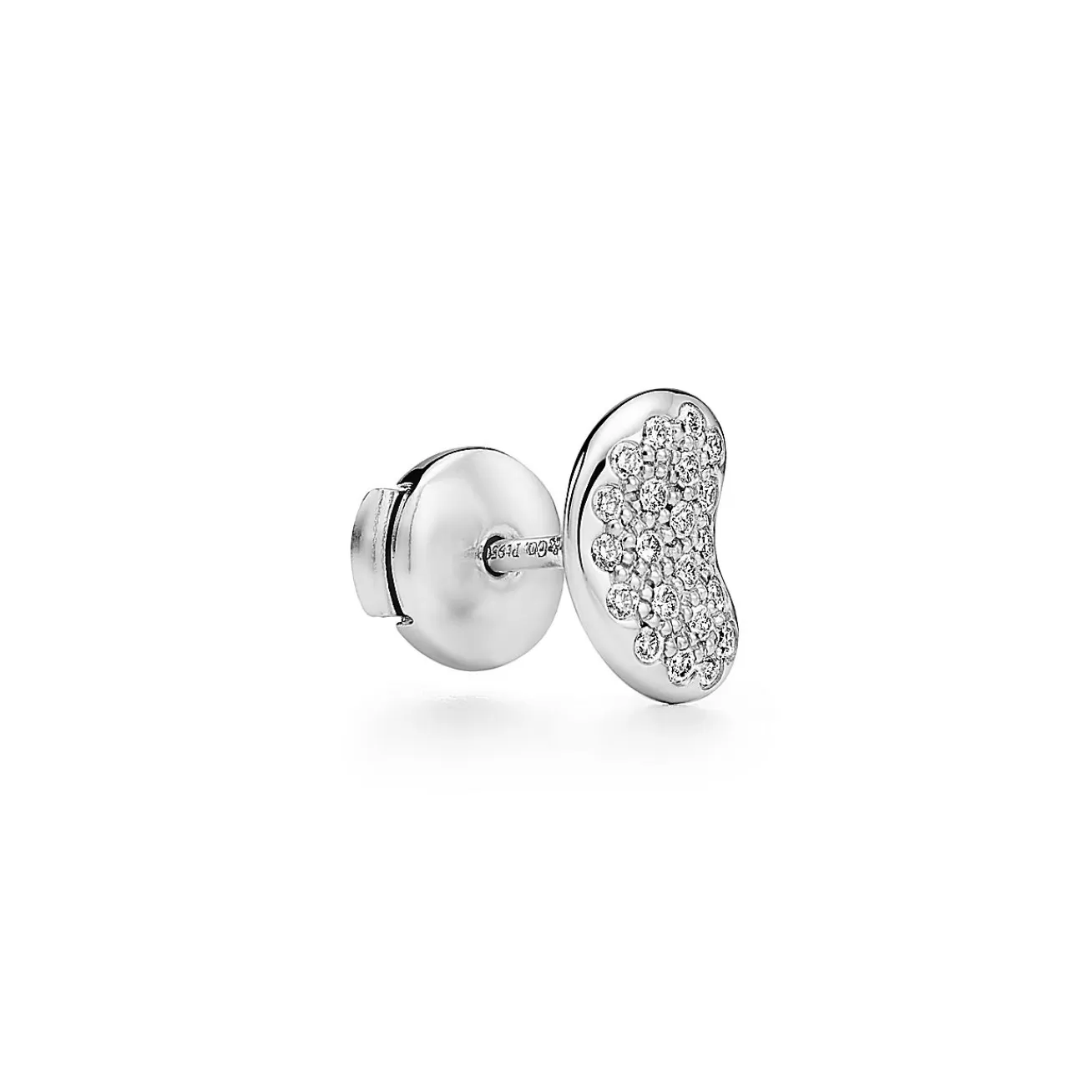 Tiffany & Co. Elsa Peretti® Bean® design Earrings in Platinum with Diamonds, 9 mm | ^ Earrings | Platinum Jewelry