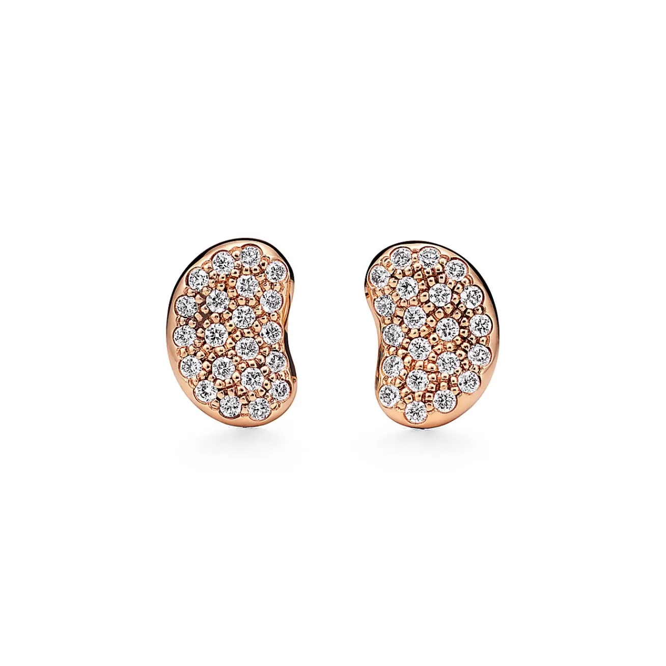 Tiffany & Co. Elsa Peretti® Bean® design Earrings in Rose Gold with Diamonds, 9 mm | ^ Earrings | Rose Gold Jewelry