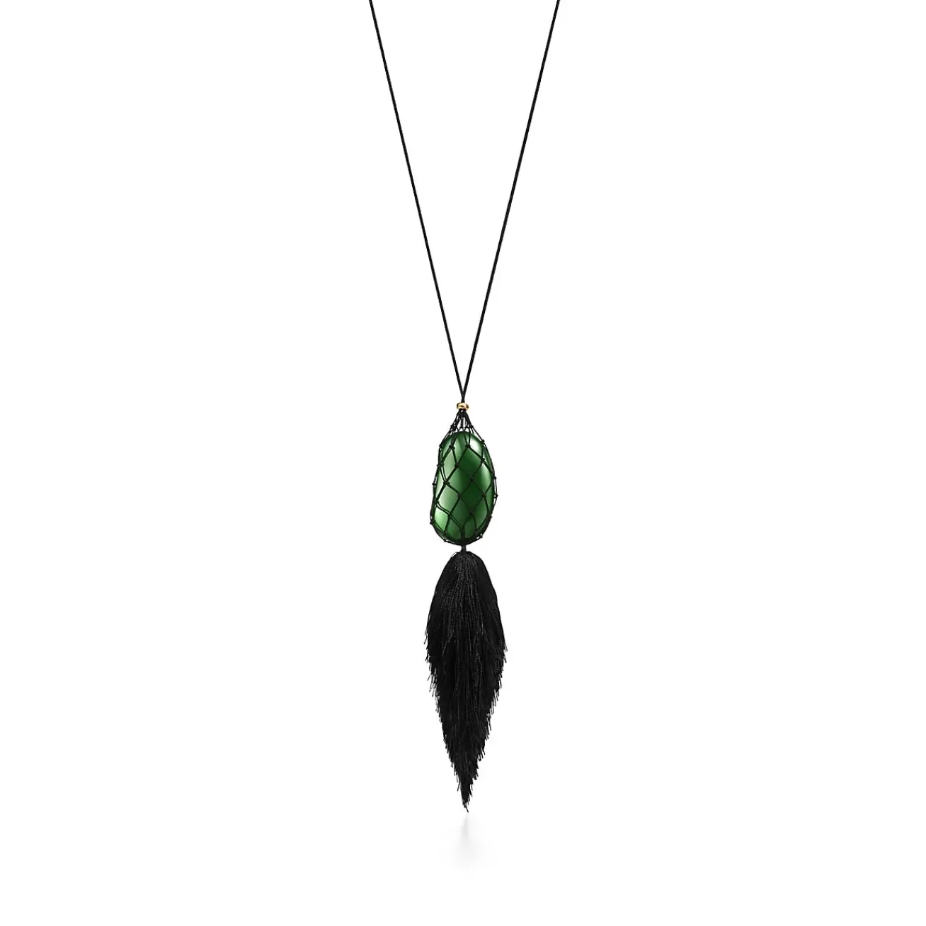 Tiffany & Co. Elsa Peretti® Bean® design Necklace of Green Jade, 29 x 50 mm | ^ Necklaces & Pendants | Gold Jewelry