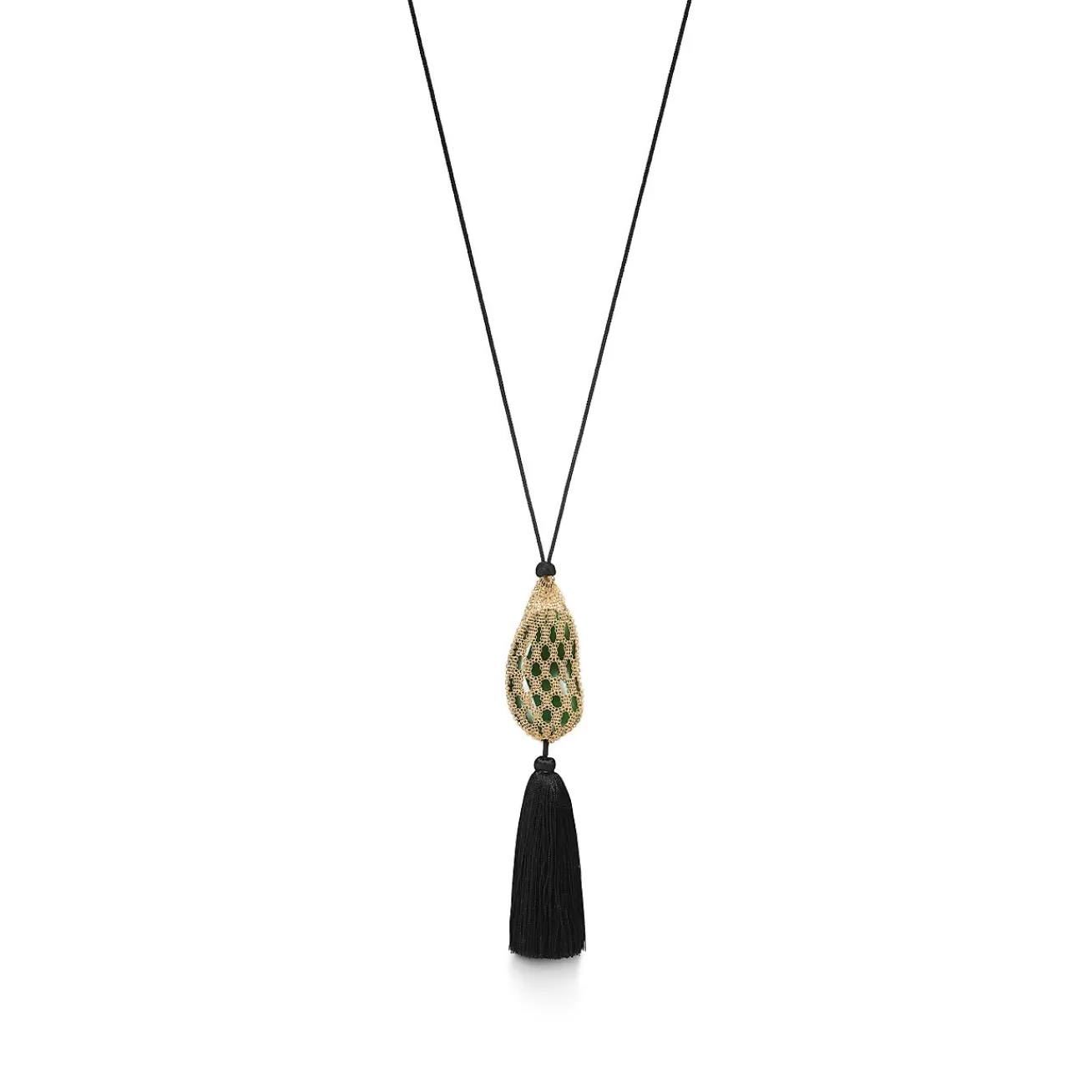 Tiffany & Co. Elsa Peretti® Bean® design Necklace of Green Jade with Yellow Gold, 29 x 50 mm | ^ Necklaces & Pendants | Gold Jewelry