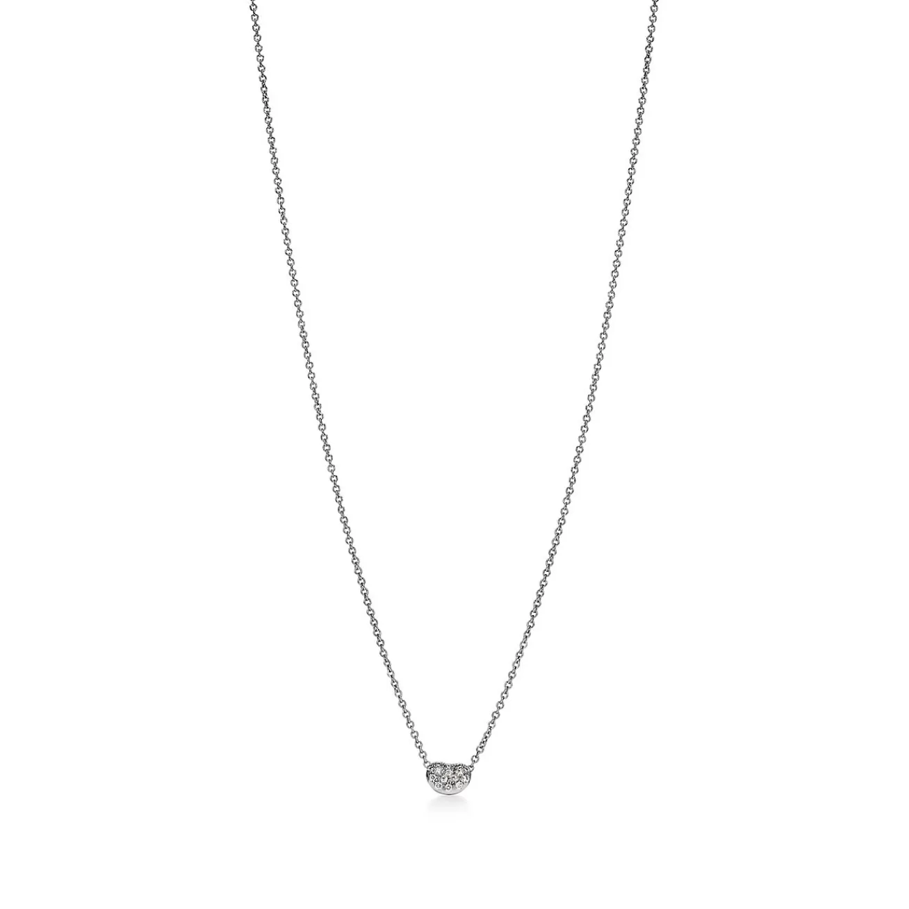 Tiffany & Co. Elsa Peretti® Bean® design Pendant in Platinum with Diamonds | ^ Necklaces & Pendants | Dainty Jewelry
