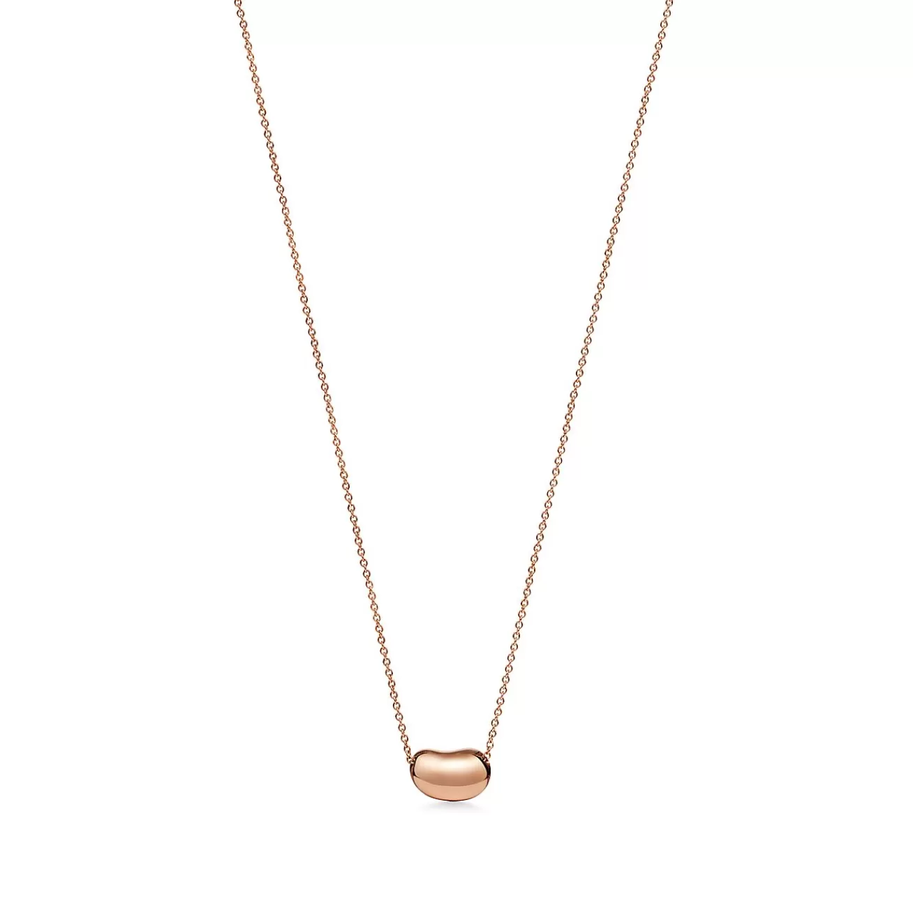 Tiffany & Co. Elsa Peretti® Bean® design Pendant in Rose Gold with Diamonds, 12 mm | ^ Necklaces & Pendants | Dainty Jewelry