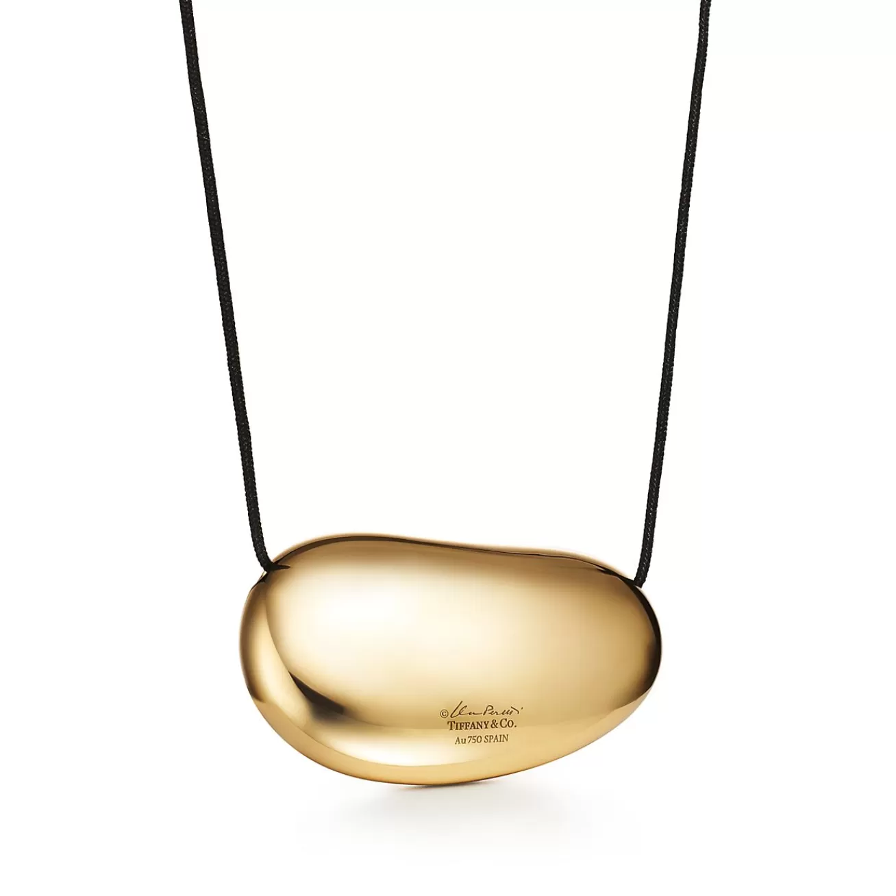 Tiffany & Co. Elsa Peretti® Bean® design Pendant in Yellow Gold, 50 mm | ^ Necklaces & Pendants | Gold Jewelry