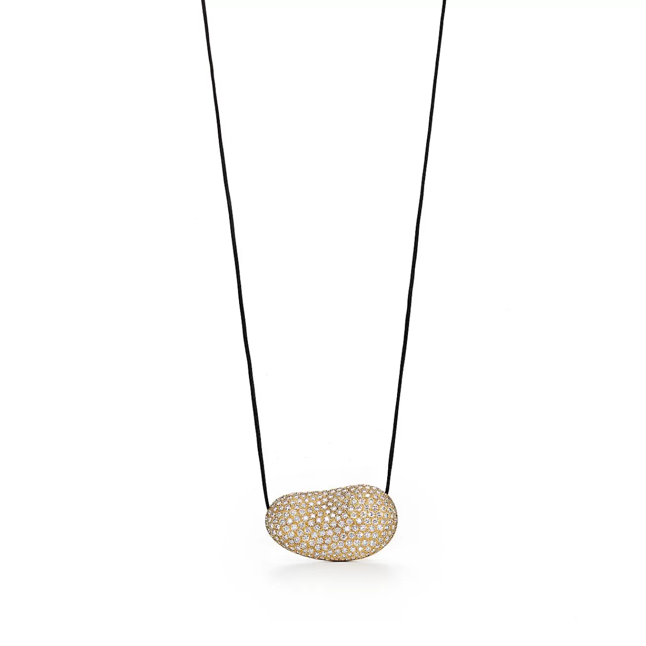 Tiffany & Co. Elsa Peretti® Bean® design Pendant in Yellow Gold with Diamonds | ^ New Jewelry | Gold Jewelry