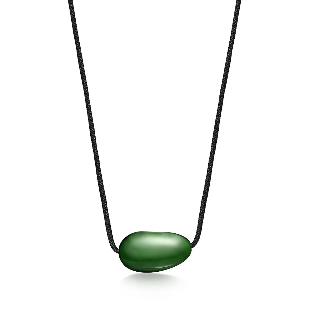 Tiffany & Co. Elsa Peretti® Bean® design Pendant with Green Jade, 29 x 50 mm | ^ Necklaces & Pendants | Colored Gemstone Jewelry