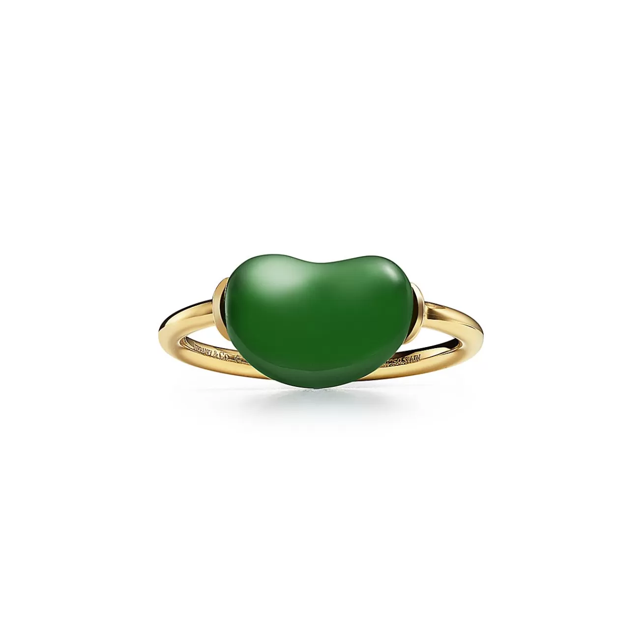Tiffany & Co. Elsa Peretti® Bean® design Ring in Yellow Gold with Green Jade, 12 mm | ^ Rings | New Jewelry