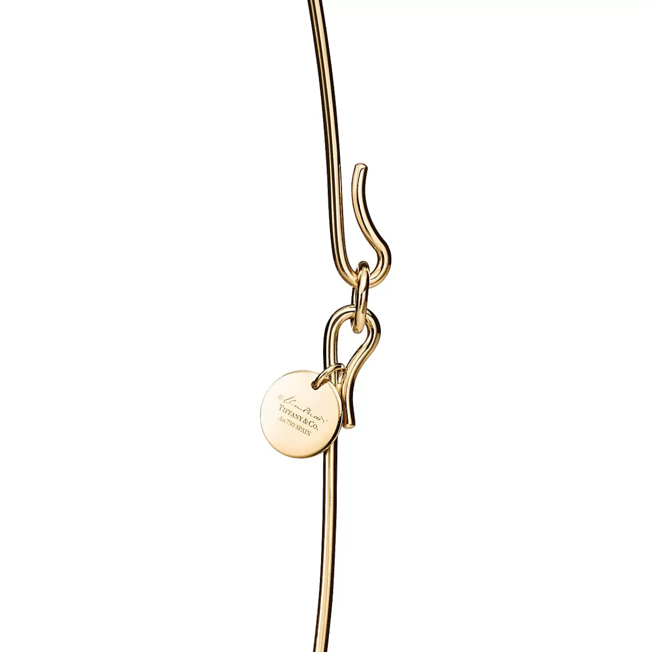 Tiffany & Co. Elsa Peretti® Bean® design Wire Necklace in Yellow Gold with Green Jade, 20 mm | ^ Necklaces & Pendants | Gold Jewelry