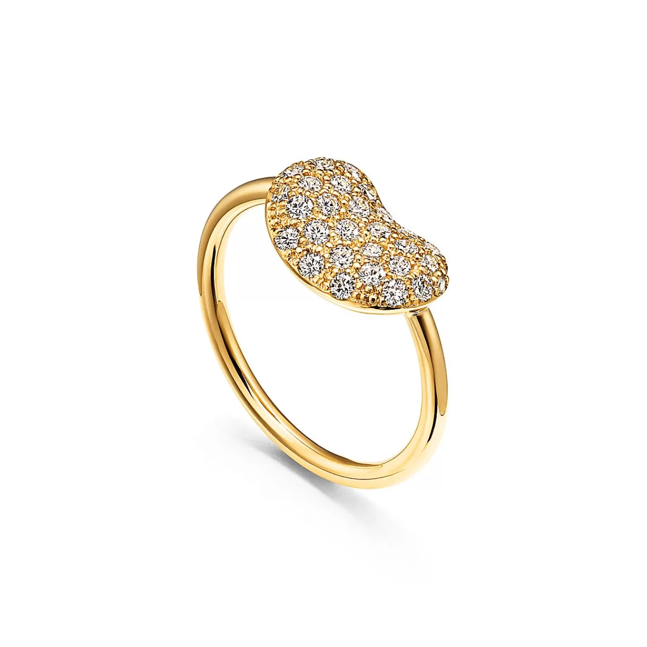 Tiffany & Co. Elsa Peretti® Bean® design Wire Ring in Yellow Gold with Pavé Diamonds, 12 mm | ^ Rings | Gold Jewelry