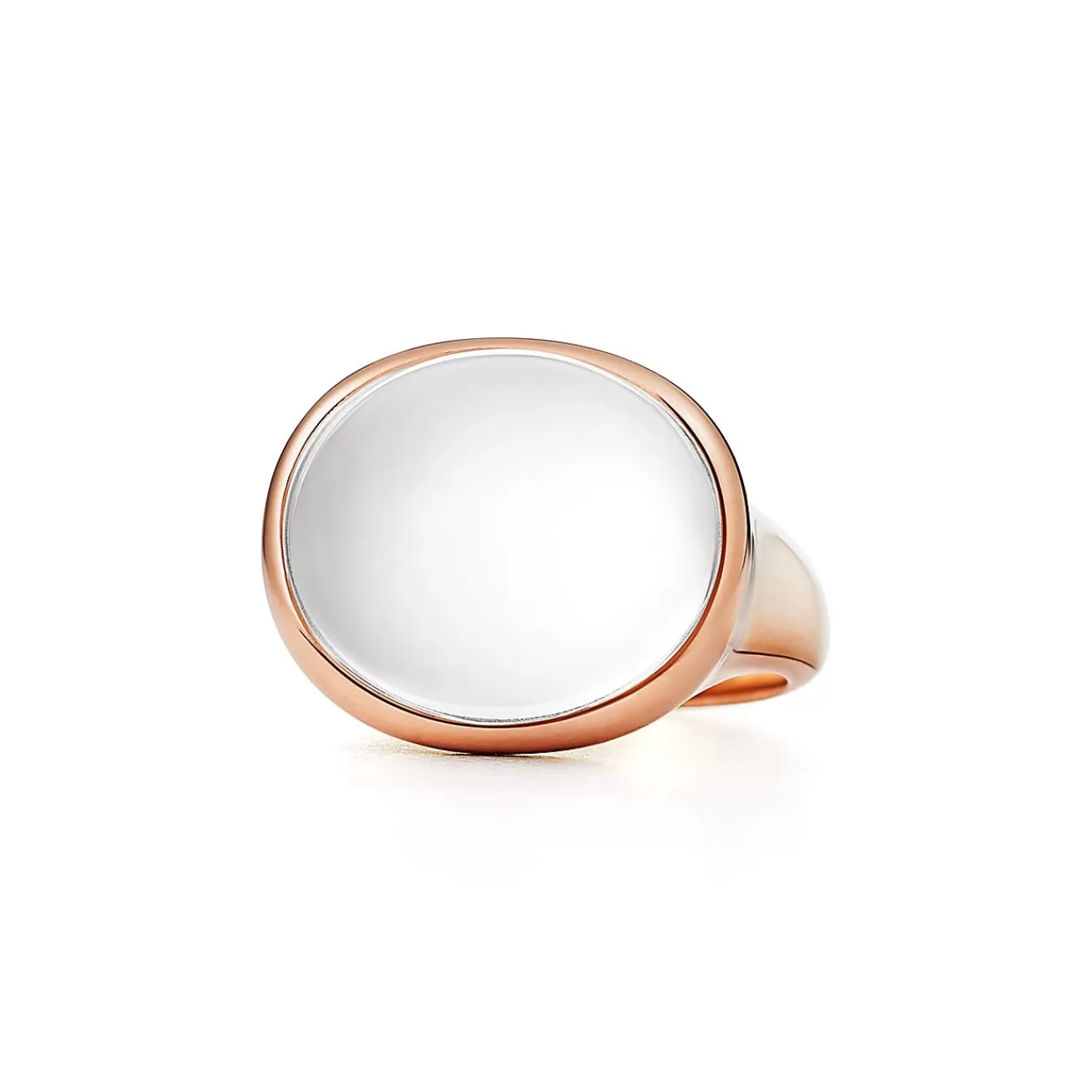 Tiffany & Co. Elsa Peretti® Cabochon Ring in Rose Gold with Rock Crystal, Mini | ^ Rings | Rose Gold Jewelry