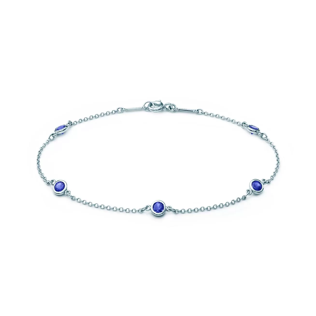 Tiffany & Co. Elsa Peretti® Color by the Yard bracelet in platinum with sapphires. | ^ Bracelets | Platinum Jewelry