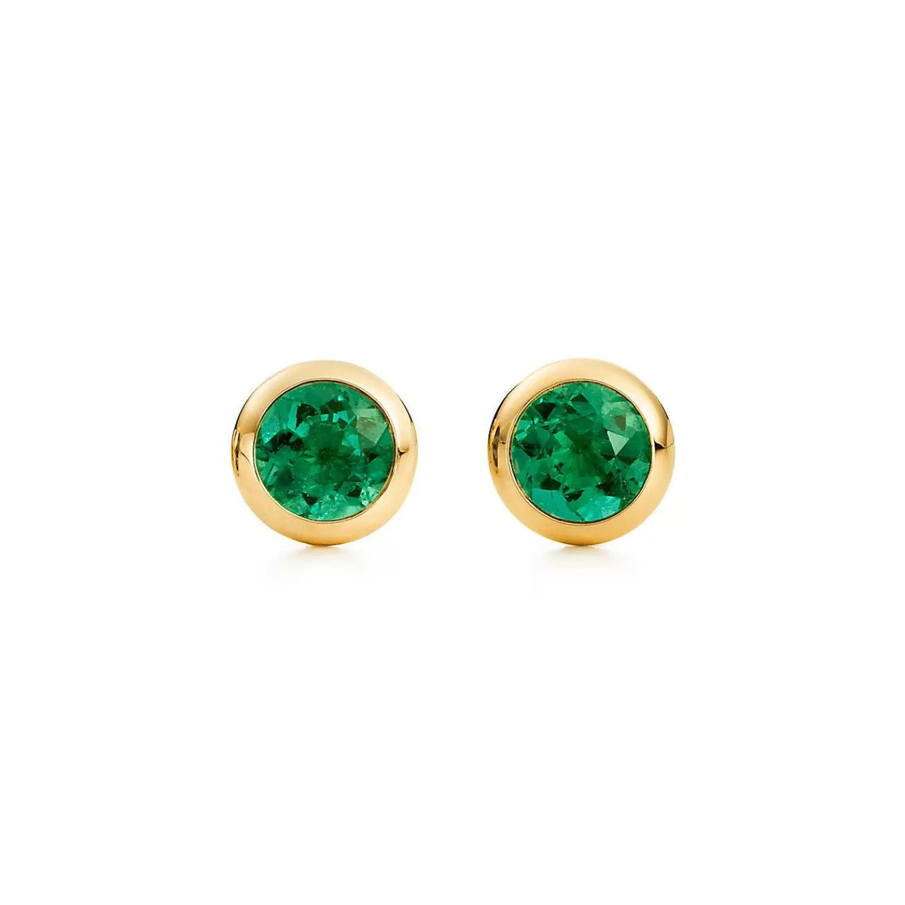 Tiffany & Co. Elsa Peretti® Color by the Yard earrings in 18k gold with emeralds. | ^ Earrings | Gold Jewelry