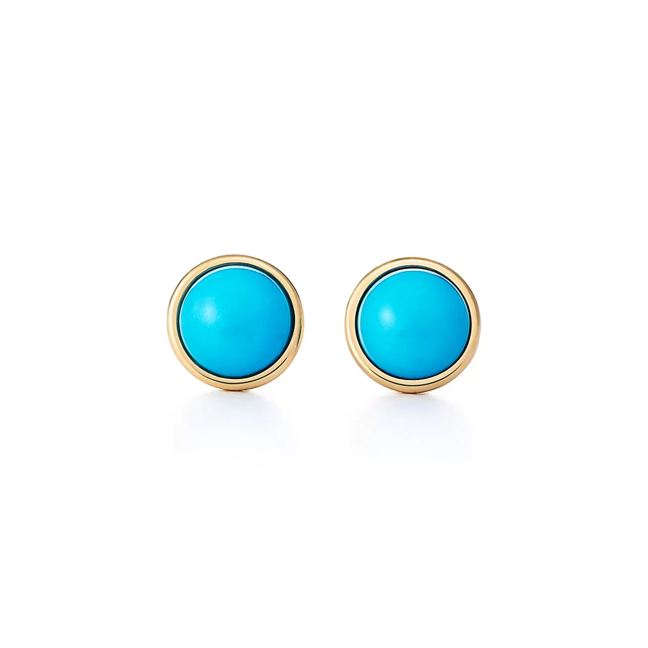 Tiffany & Co. Elsa Peretti® Color by the Yard earrings in 18k gold with turquoise cabochons. | ^ Earrings | Gold Jewelry
