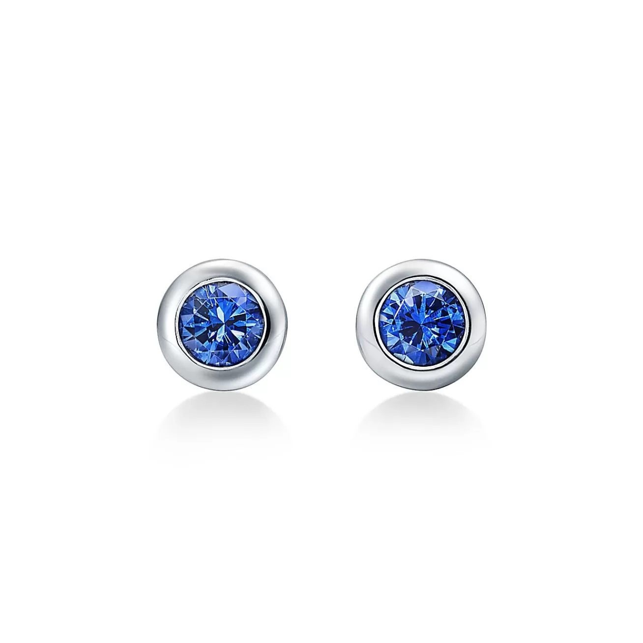 Tiffany & Co. Elsa Peretti® Color by the Yard earrings in platinum with sapphires. | ^ Earrings | Dainty Jewelry
