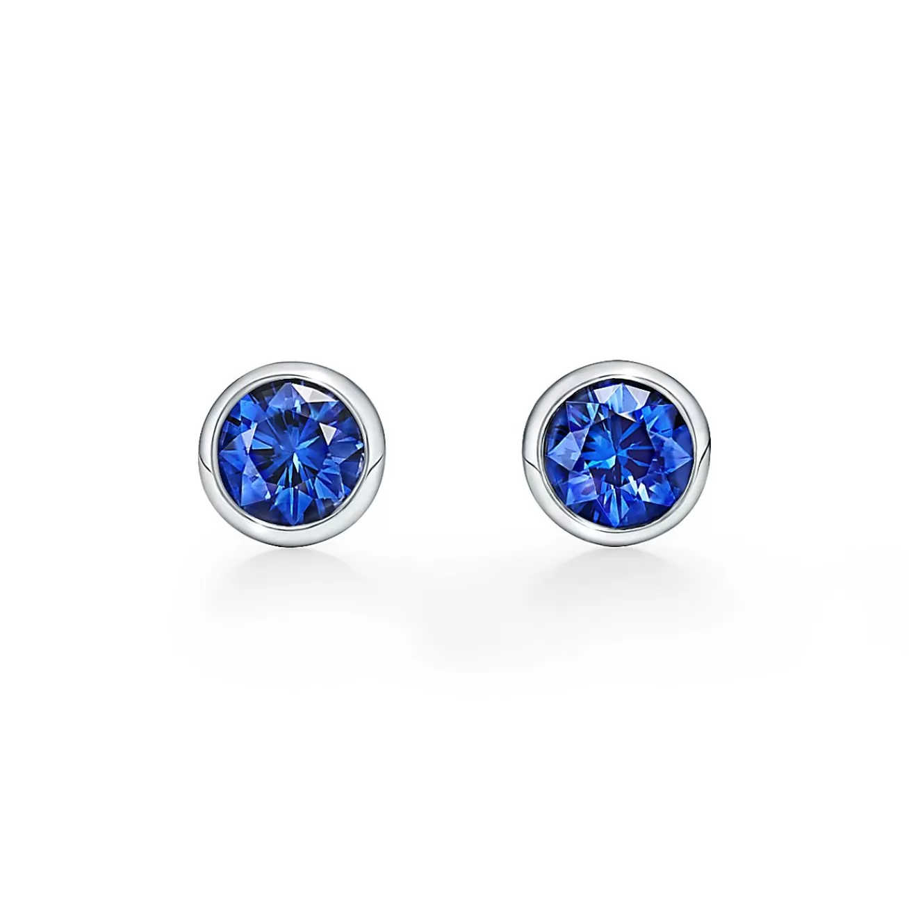 Tiffany & Co. Elsa Peretti® Color by the Yard earrings in platinum with sapphires. | ^ Earrings | Platinum Jewelry