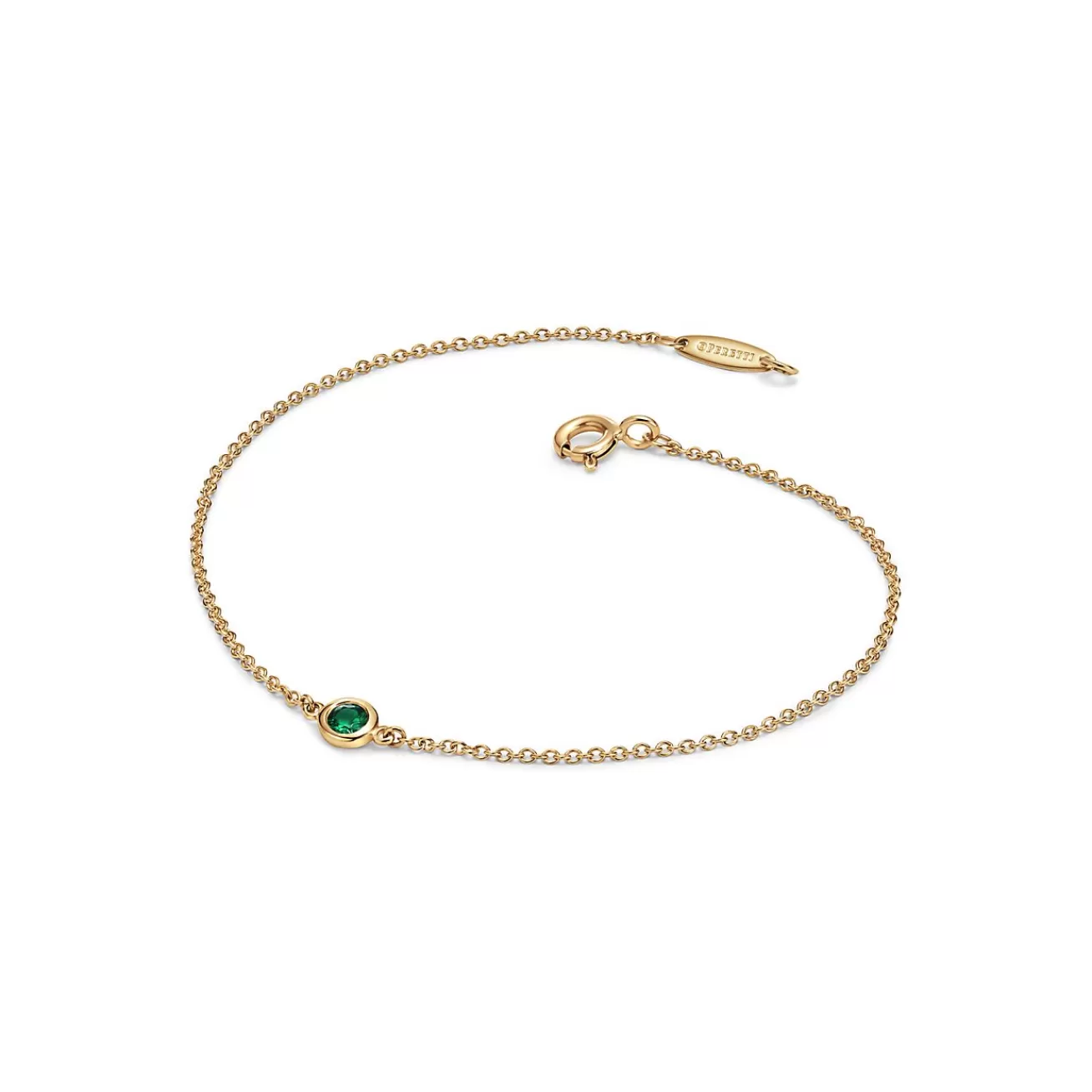 Tiffany & Co. Elsa Peretti® Color by the Yard Emerald Bracelet in Yellow Gold | ^ Bracelets | Dainty Jewelry