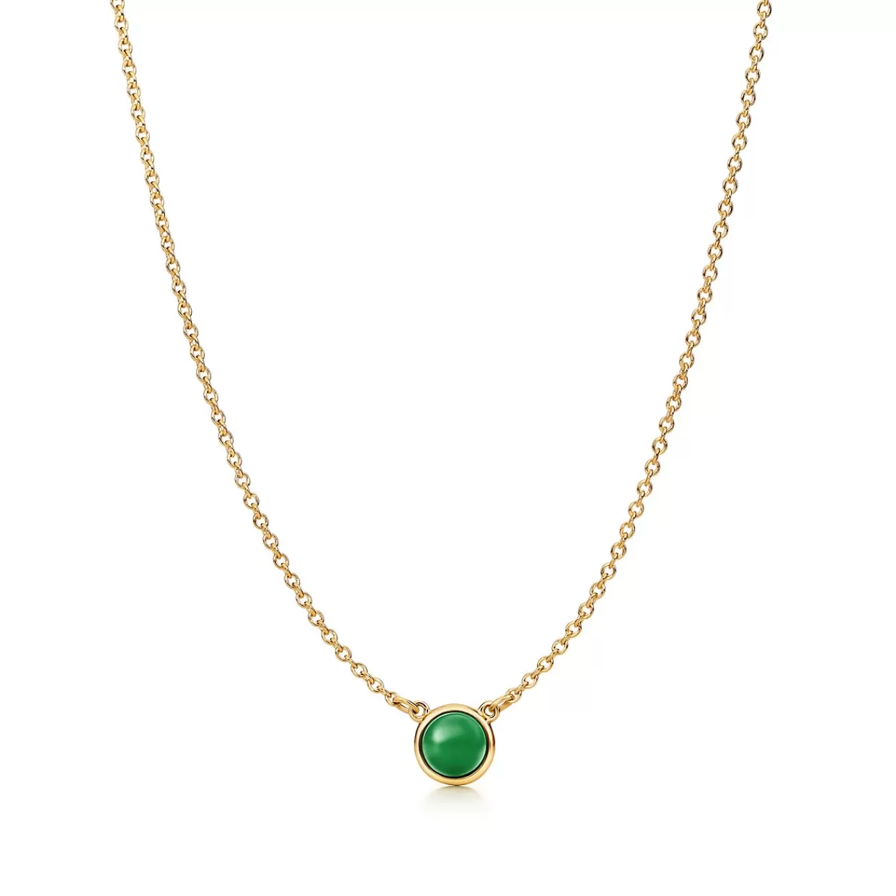 Tiffany & Co. Elsa Peretti® Color by the Yard Green Jade Pendant in Yellow Gold | ^ Necklaces & Pendants | Gold Jewelry
