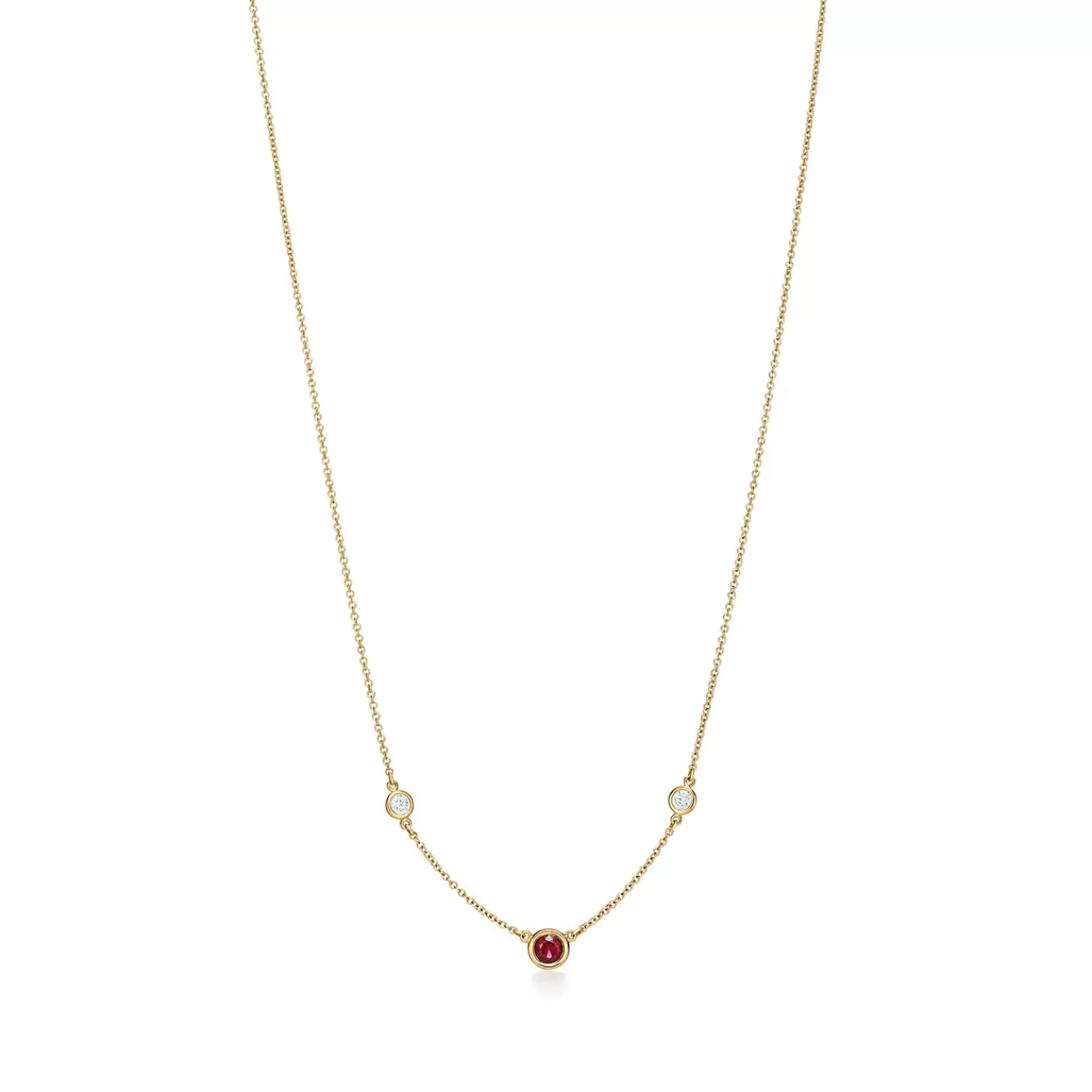 Tiffany & Co. Elsa Peretti® Color by the Yard necklace in 18k gold with a ruby and diamonds. | ^ Necklaces & Pendants | Gifts for Her