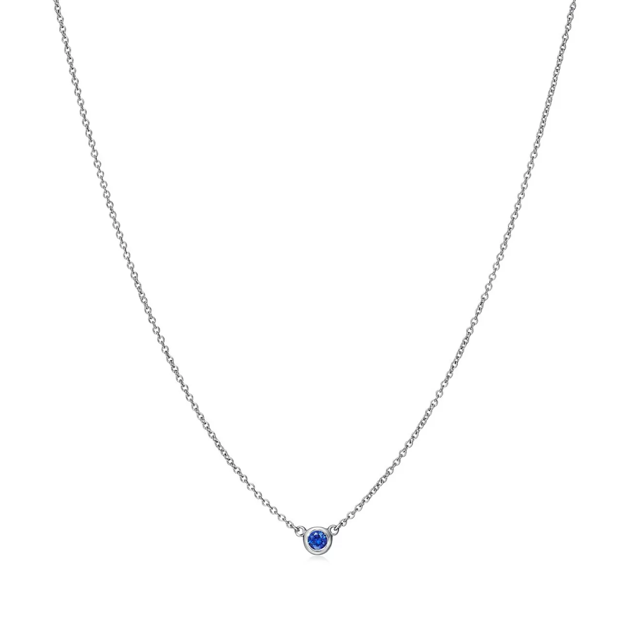 Tiffany & Co. Elsa Peretti® Color by the Yard Pendant in Platinum with a Sapphire | ^ Necklaces & Pendants | Platinum Jewelry